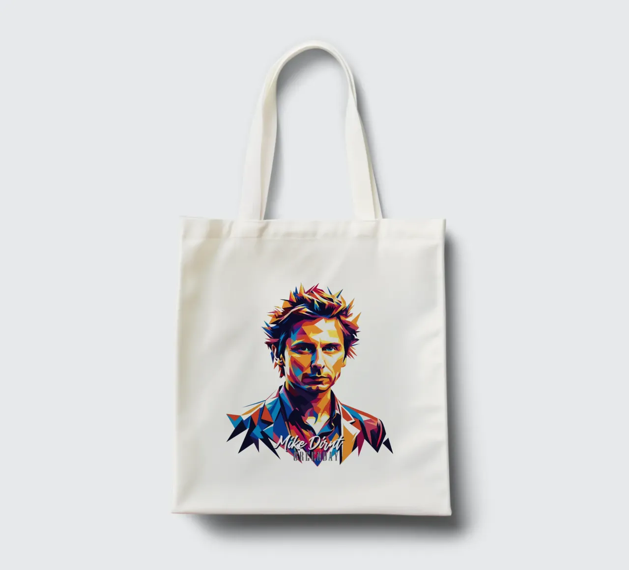 Mike Dirnt Portrait in WPAP Pop Art borsa in juta da vectorartnesia