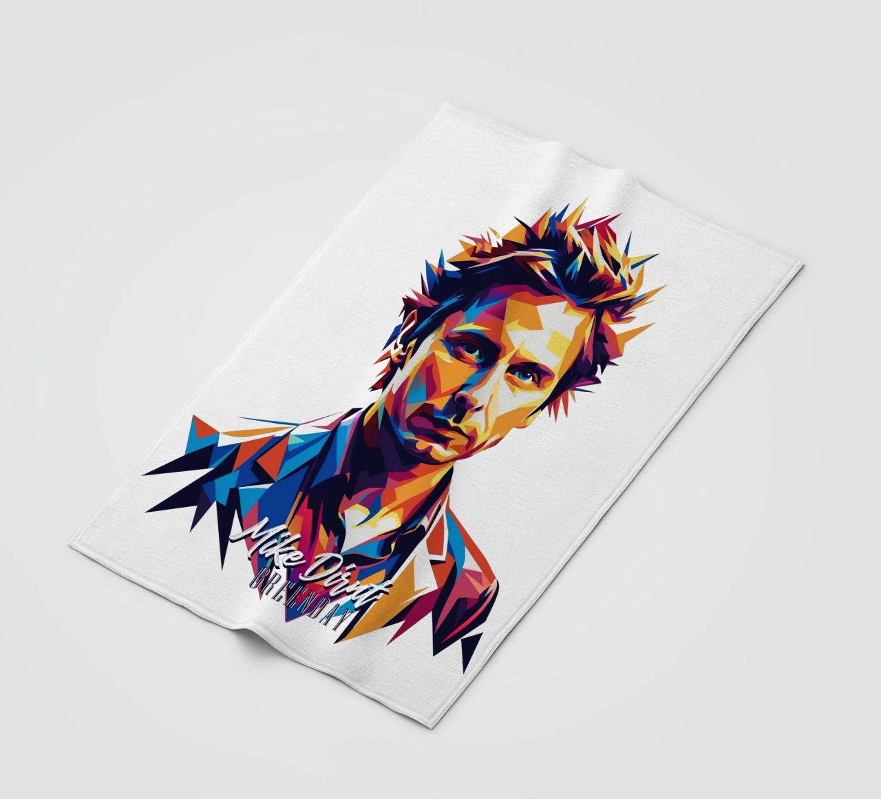 Mike Dirnt Portrait in WPAP Pop Art coperta in pile da vectorartnesia