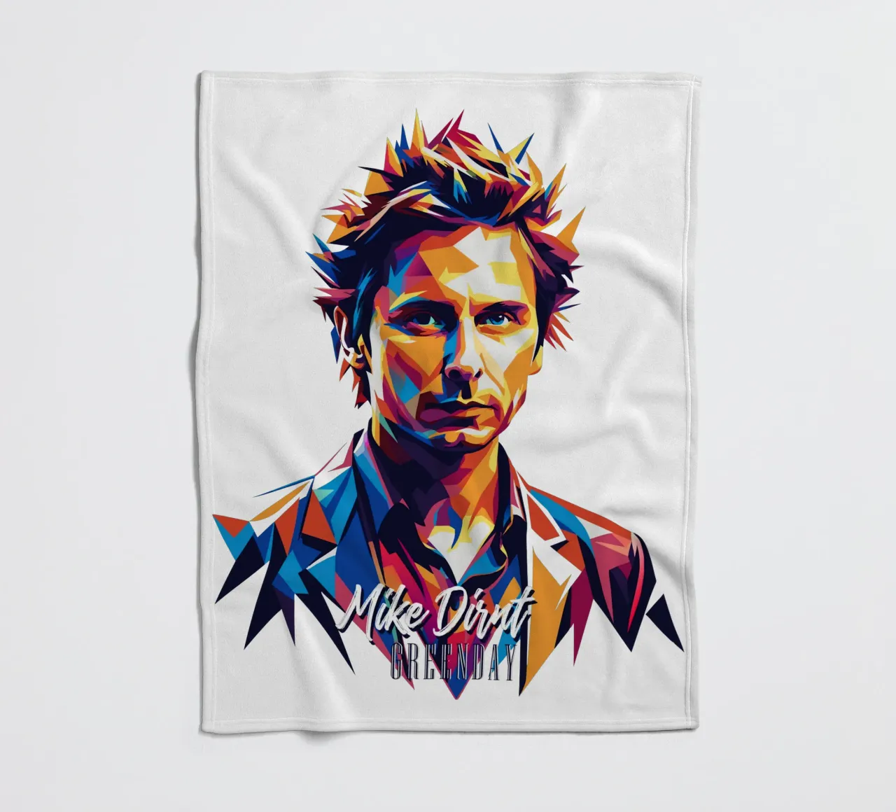 Mike Dirnt Portrait in WPAP Pop Art fleecedeken van vectorartnesia