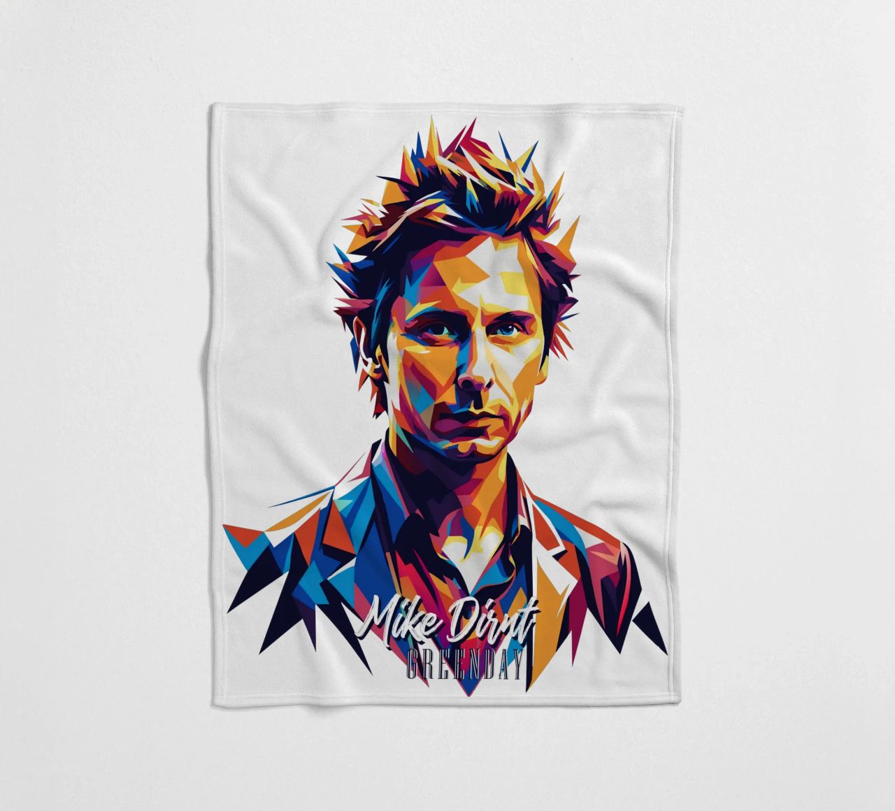 Mike Dirnt Portrait in WPAP Pop Art coperta in pile da vectorartnesia