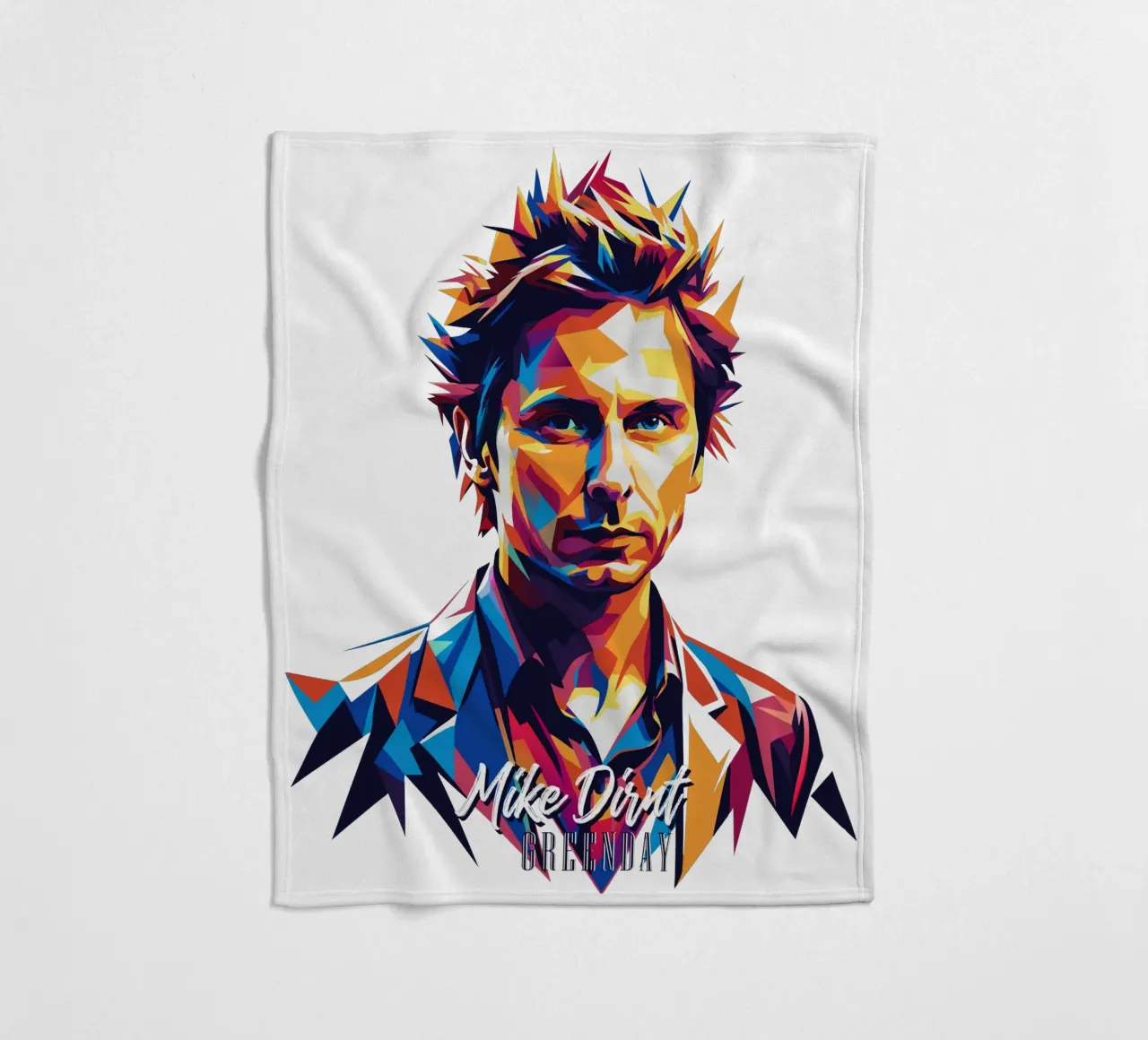 Mike Dirnt Portrait in WPAP Pop Art coperta in pile da vectorartnesia
