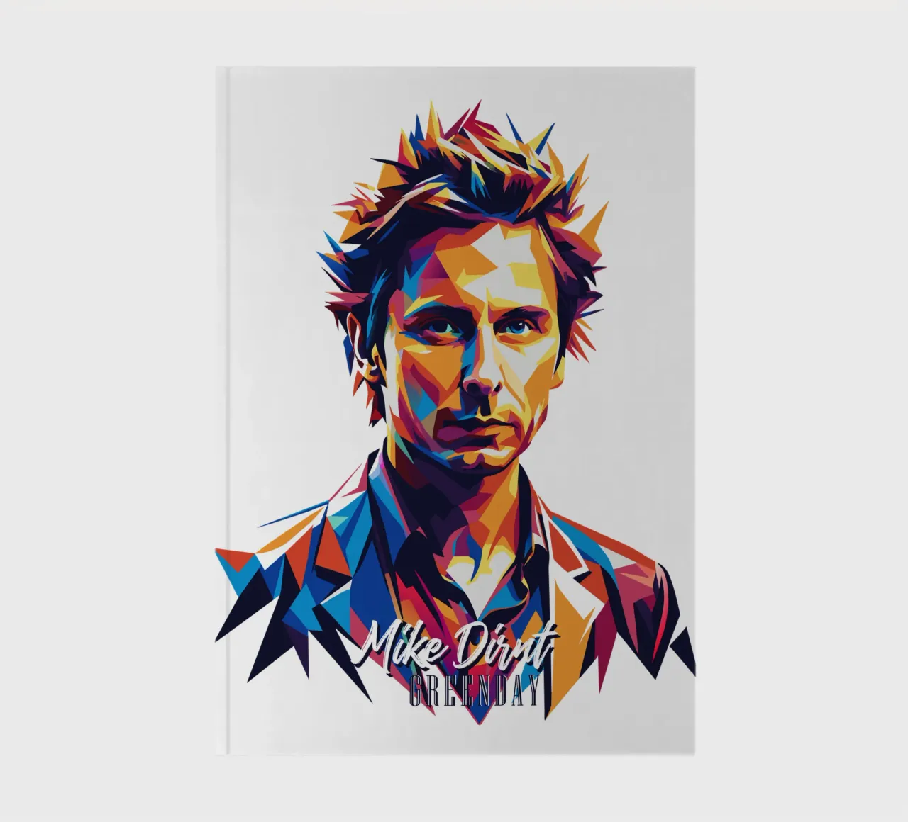 Mike Dirnt Portrait in WPAP Pop Art notebook by vectorartnesia