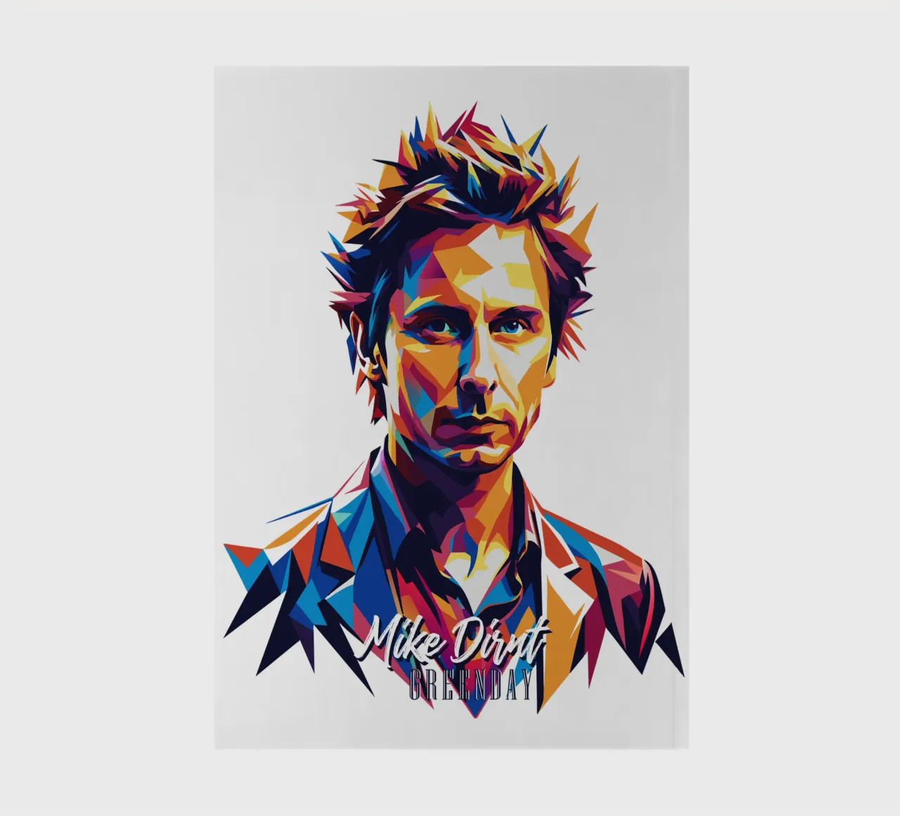 Mike Dirnt Portrait in WPAP Pop Art notebook by vectorartnesia