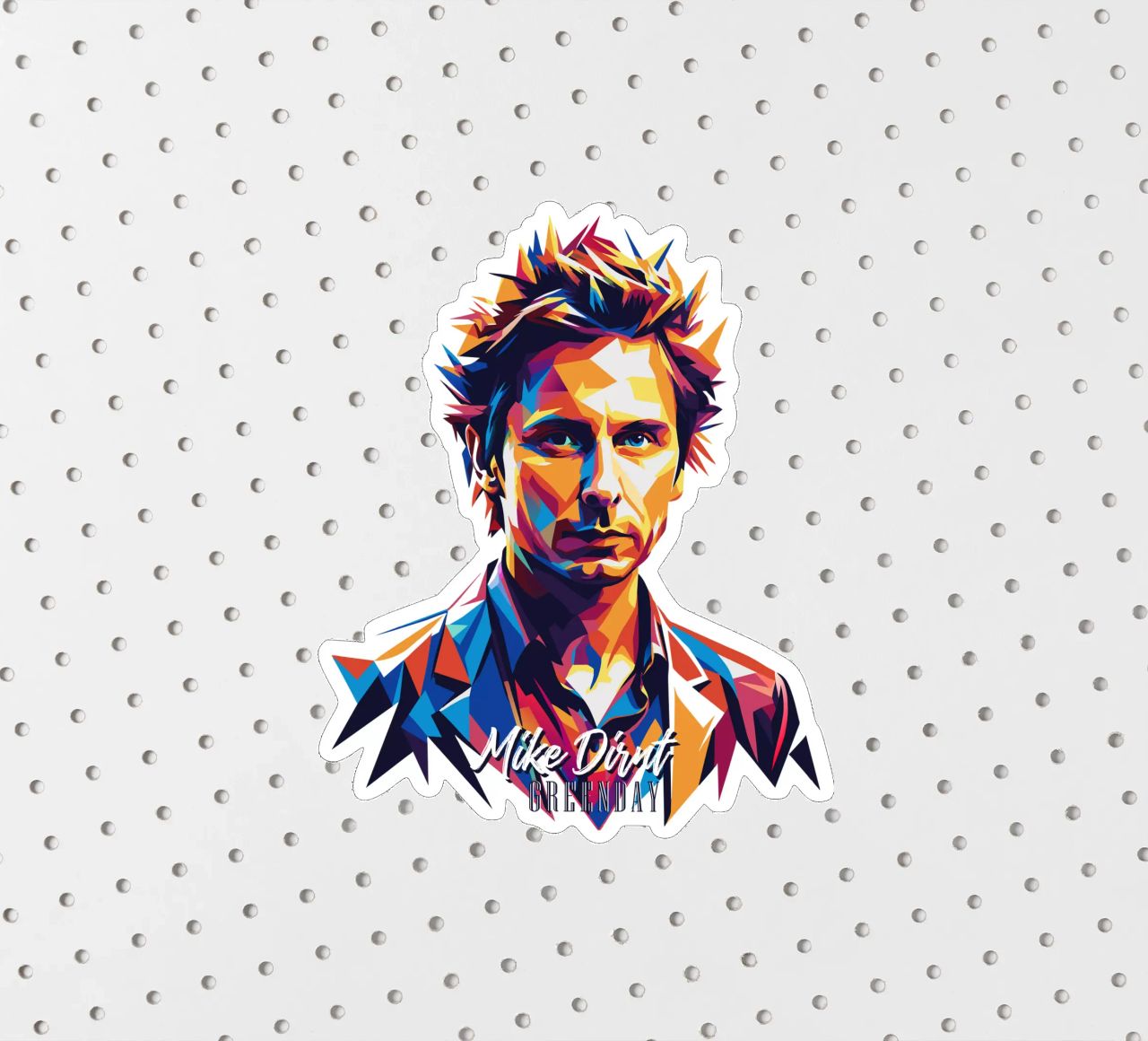 Mike Dirnt Portrait in WPAP Pop Art adesivo da vectorartnesia