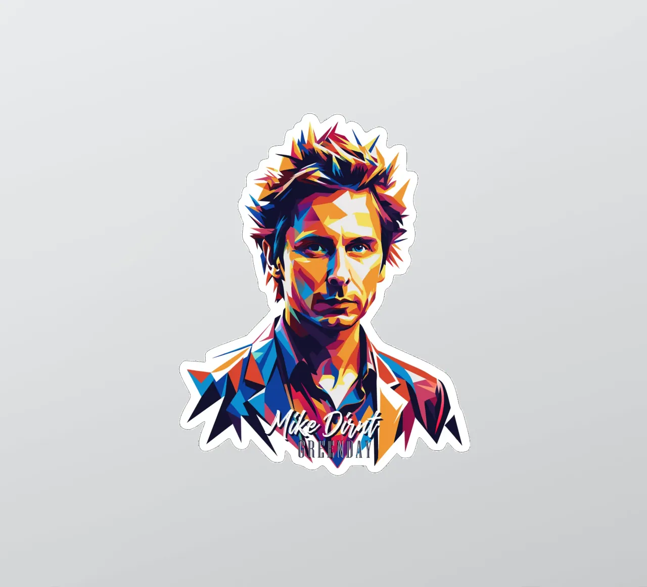 Mike Dirnt Portrait in WPAP Pop Art pegatina de vectorartnesia