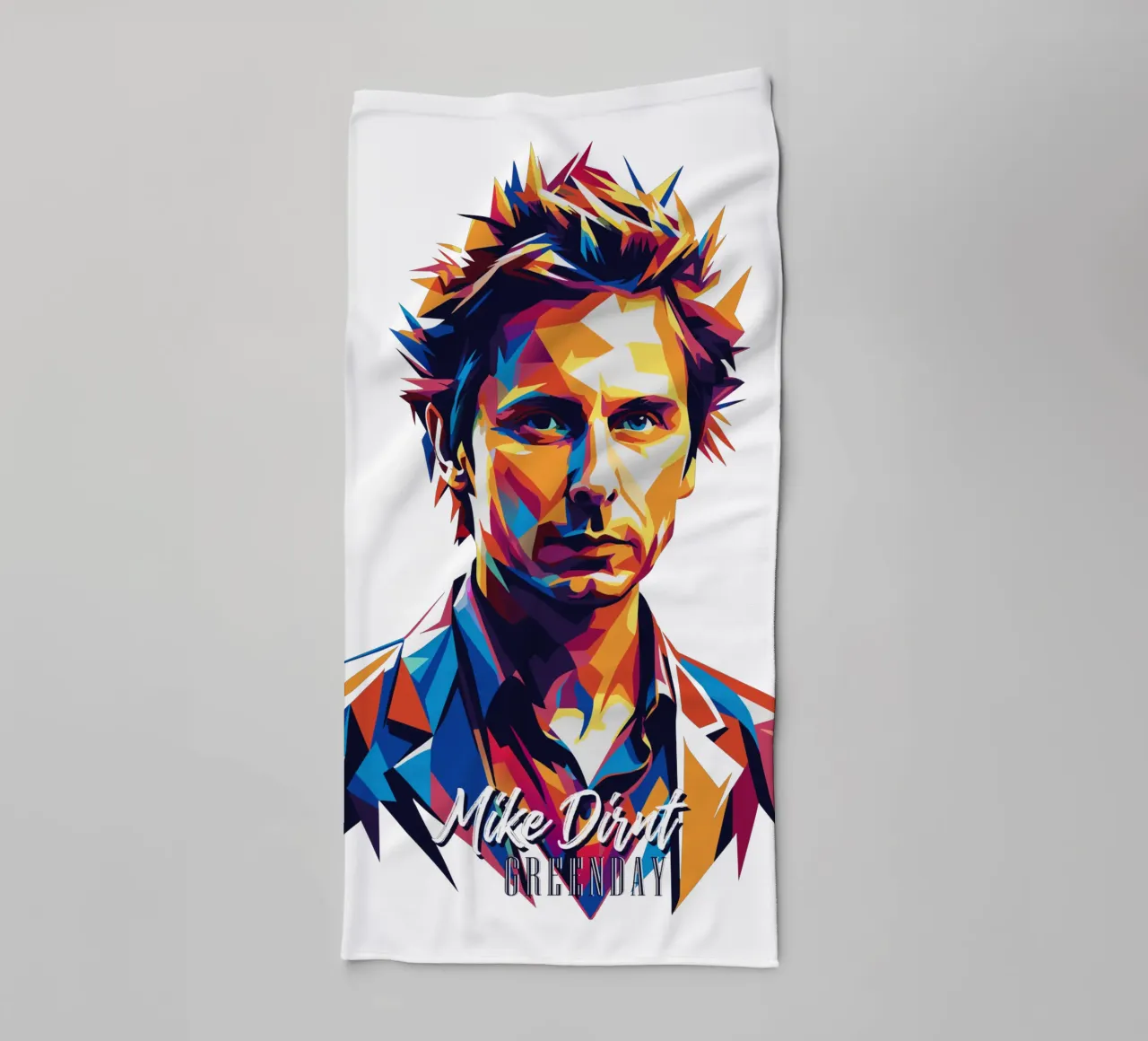 Mike Dirnt Portrait in WPAP Pop Art asciugamano da bagno da vectorartnesia