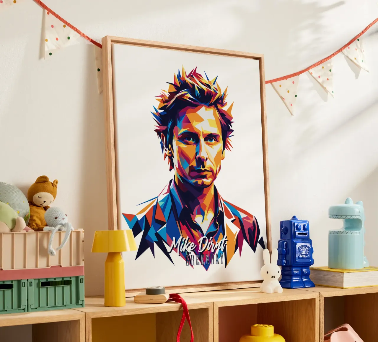 Mike Dirnt Portrait in WPAP Pop Art tela da vectorartnesia