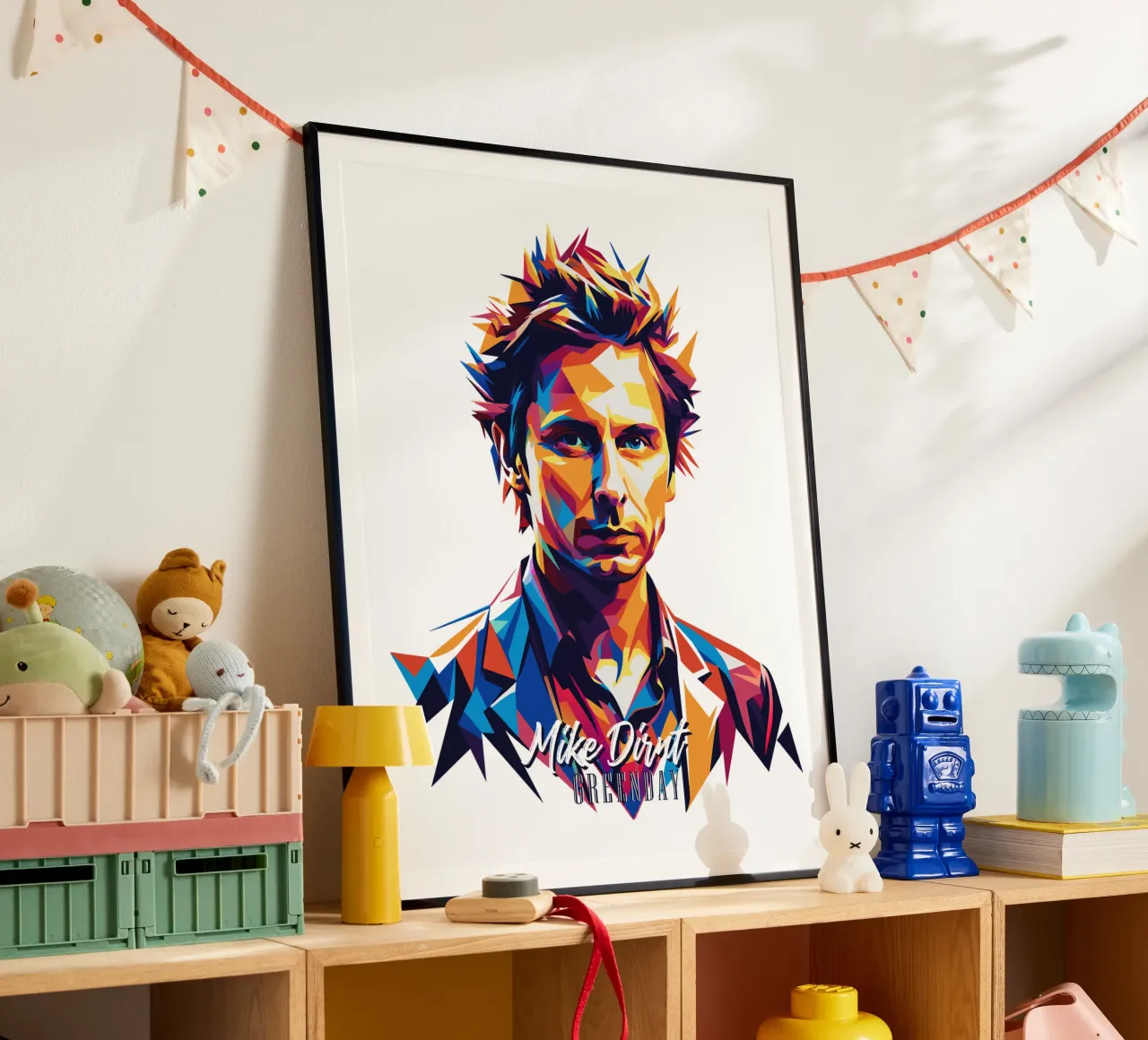 Mike Dirnt Portrait in WPAP Pop Art carta hahnemühle da vectorartnesia