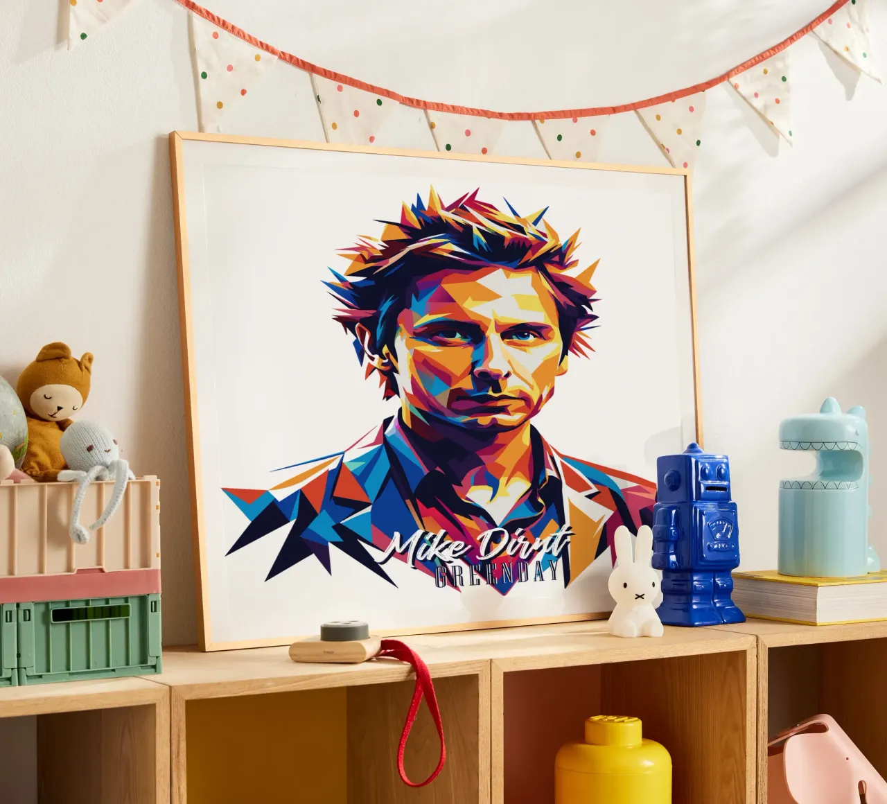 Mike Dirnt Portrait in WPAP Pop Art carta hahnemühle da vectorartnesia