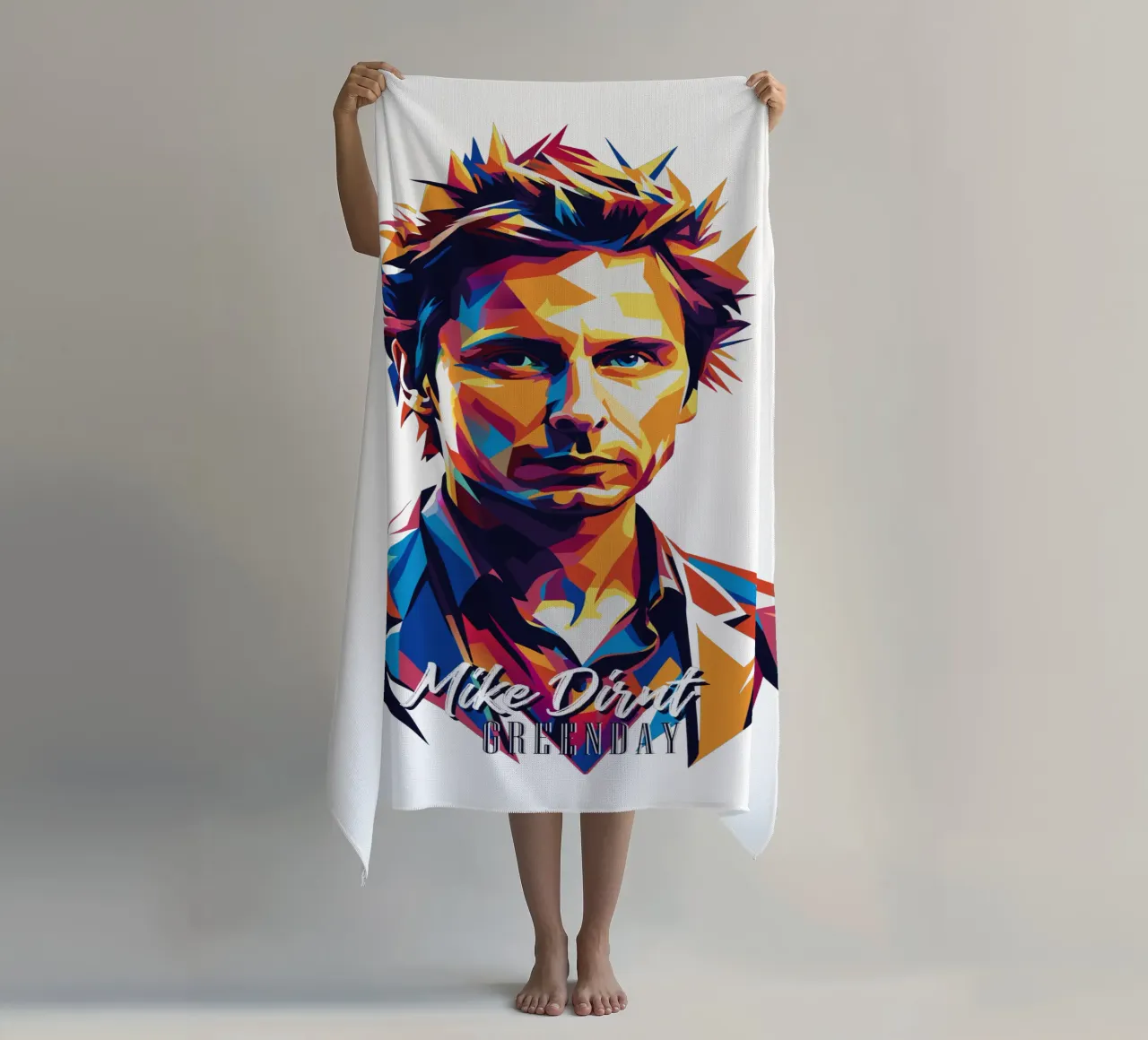 Mike Dirnt Portrait in WPAP Pop Art telo mare da vectorartnesia