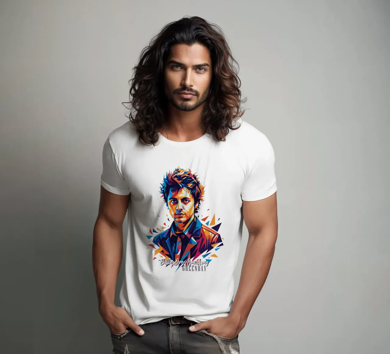 Billie Joe Armstrong Portrait in WPAP Pop Art t-shirt da vectorartnesia