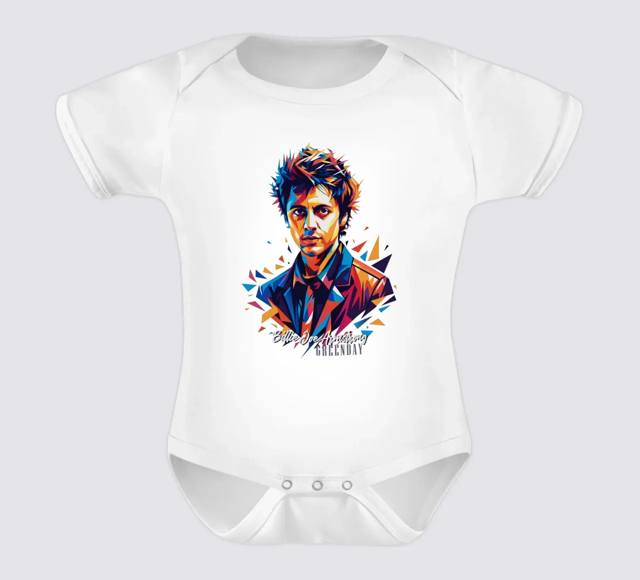 Billie Joe Armstrong Portrait in WPAP Pop Art body neonato maniche corte da vectorartnesia