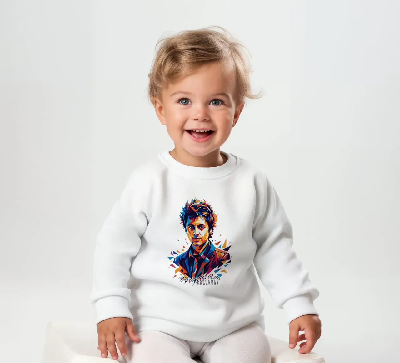 Billie Joe Armstrong Portrait in WPAP Pop Art sudadera de bebé de vectorartnesia