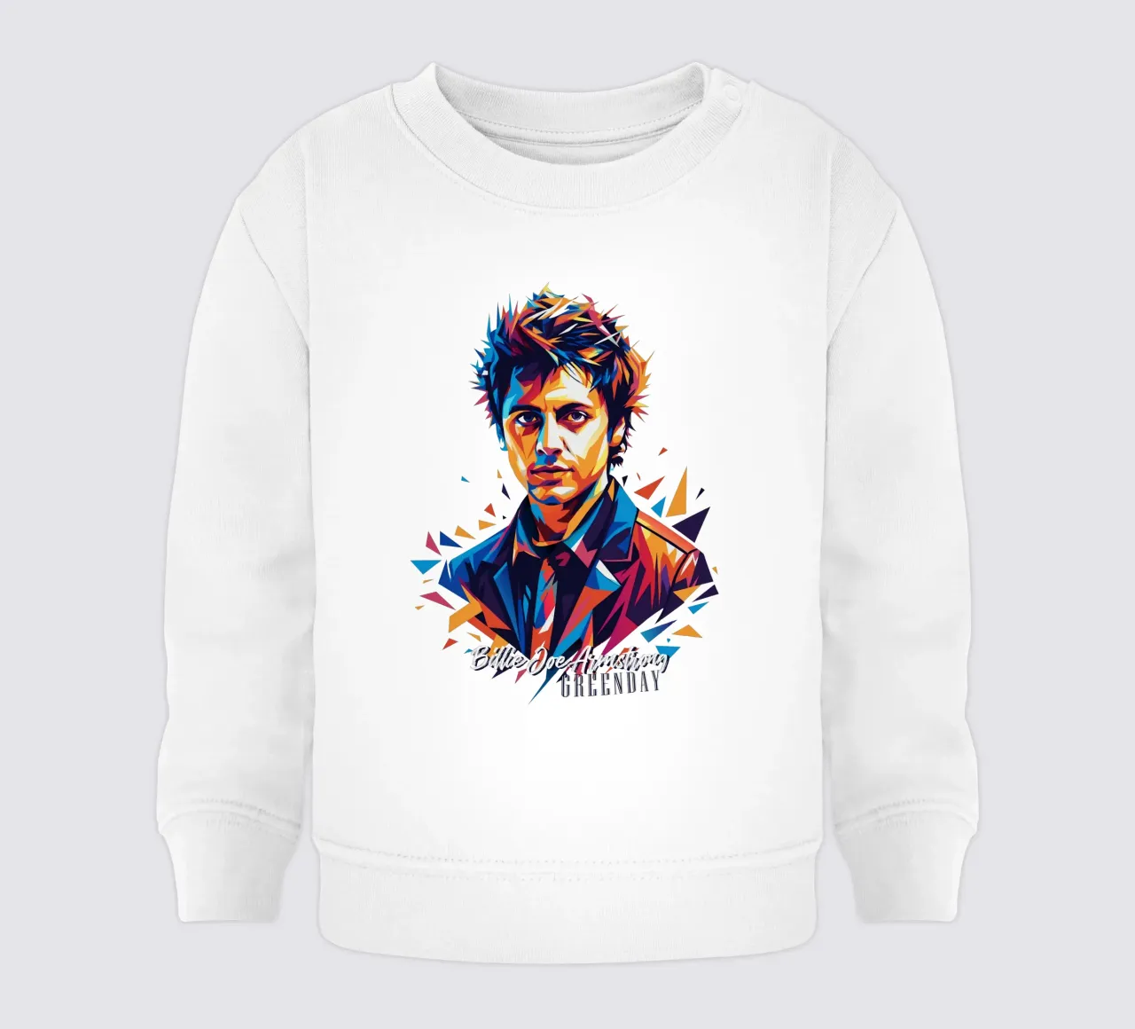 Billie Joe Armstrong Portrait in WPAP Pop Art sudadera de bebé de vectorartnesia