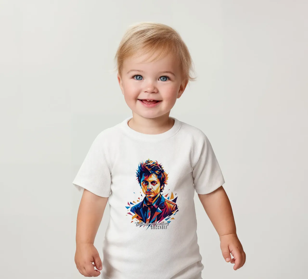 Billie Joe Armstrong Portrait in WPAP Pop Art maglietta neonato da vectorartnesia