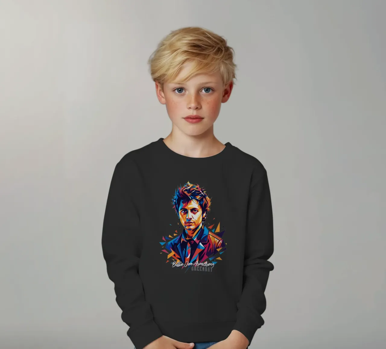 Billie Joe Armstrong Portrait in WPAP Pop Art felpa bambino da vectorartnesia