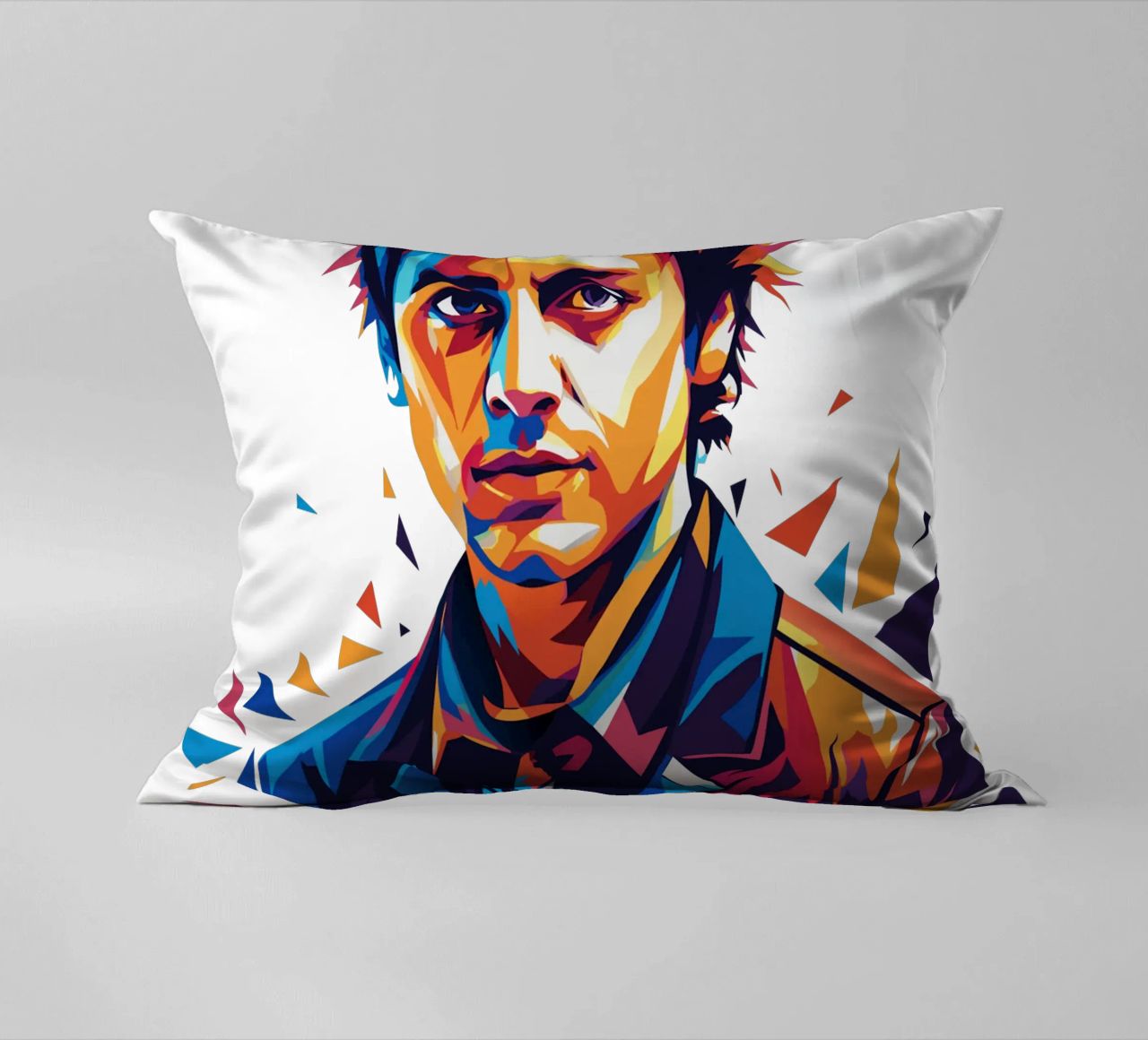 Billie Joe Armstrong Portrait in WPAP Pop Art cuscino da vectorartnesia