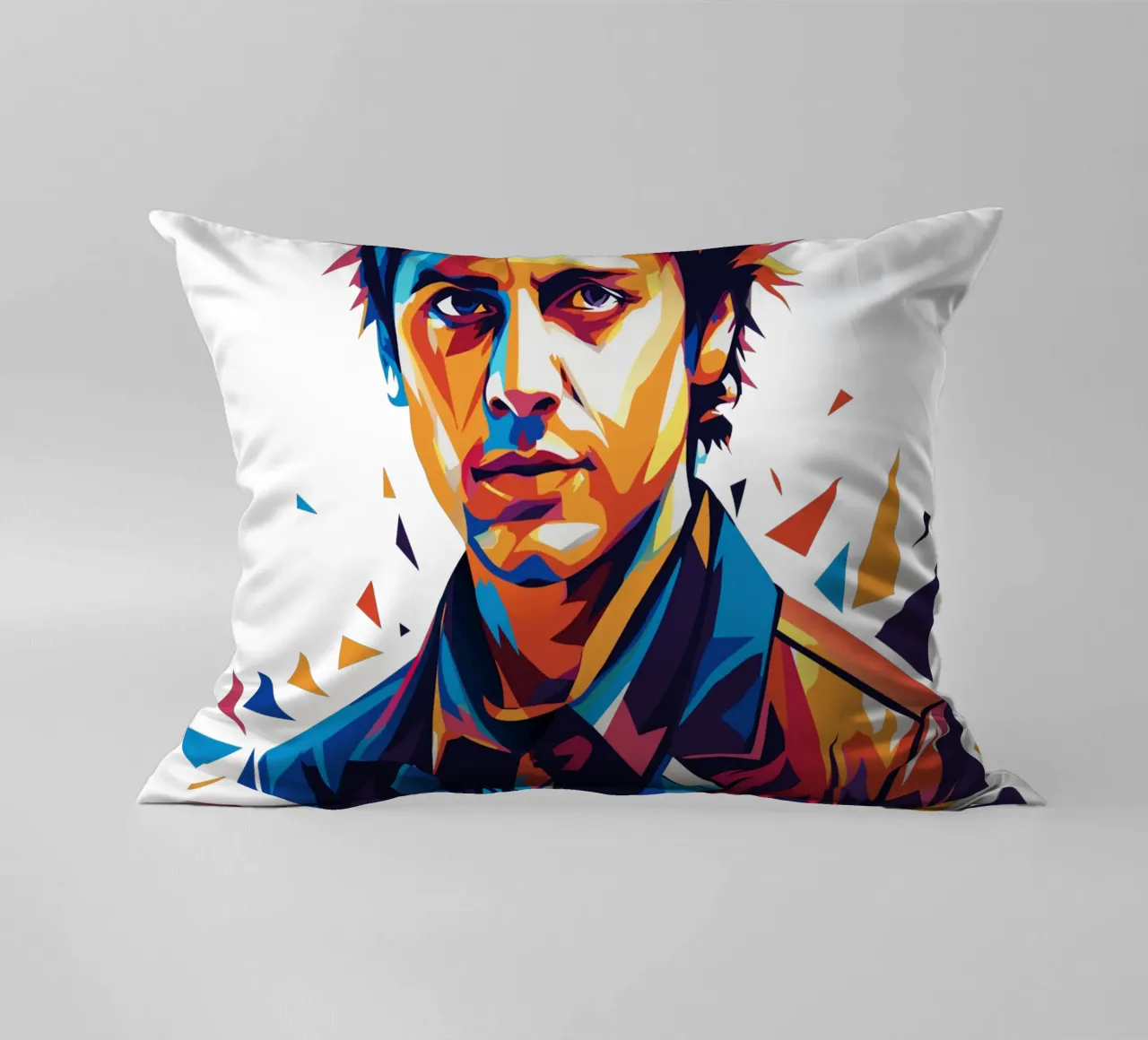 Billie Joe Armstrong Portrait in WPAP Pop Art Kissen von vectorartnesia