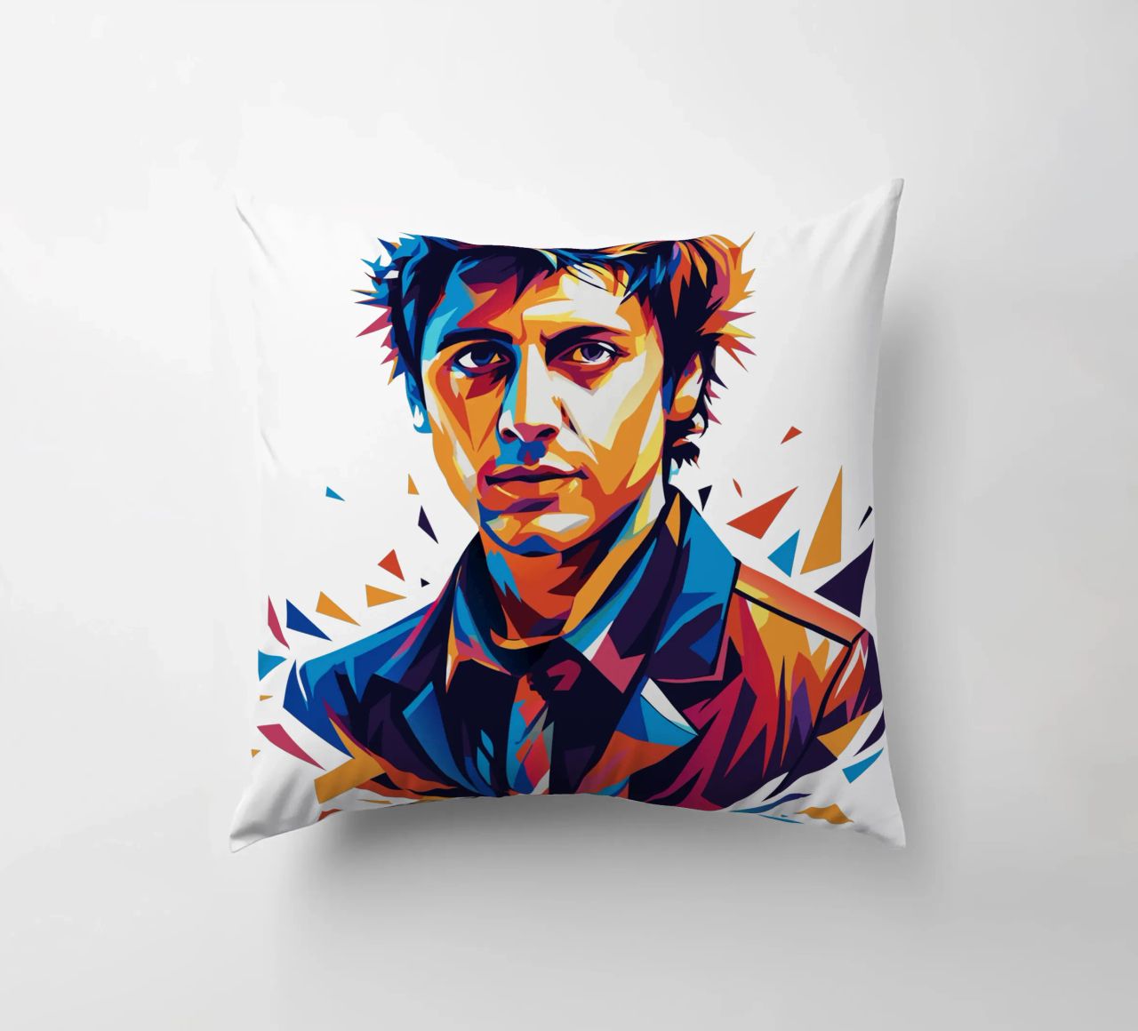 Billie Joe Armstrong Portrait in WPAP Pop Art cuscino da vectorartnesia