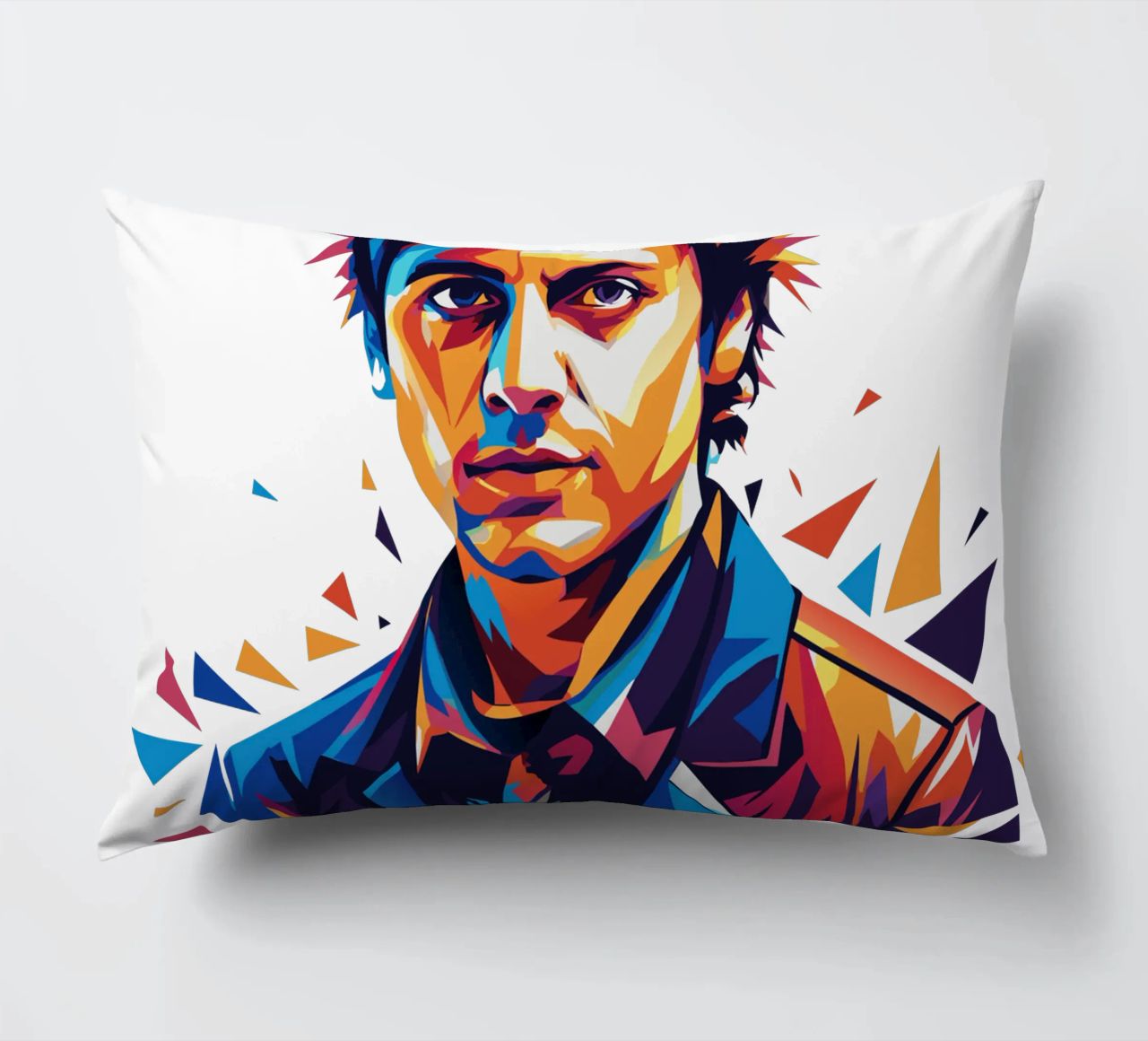 Billie Joe Armstrong Portrait in WPAP Pop Art cuscino da vectorartnesia