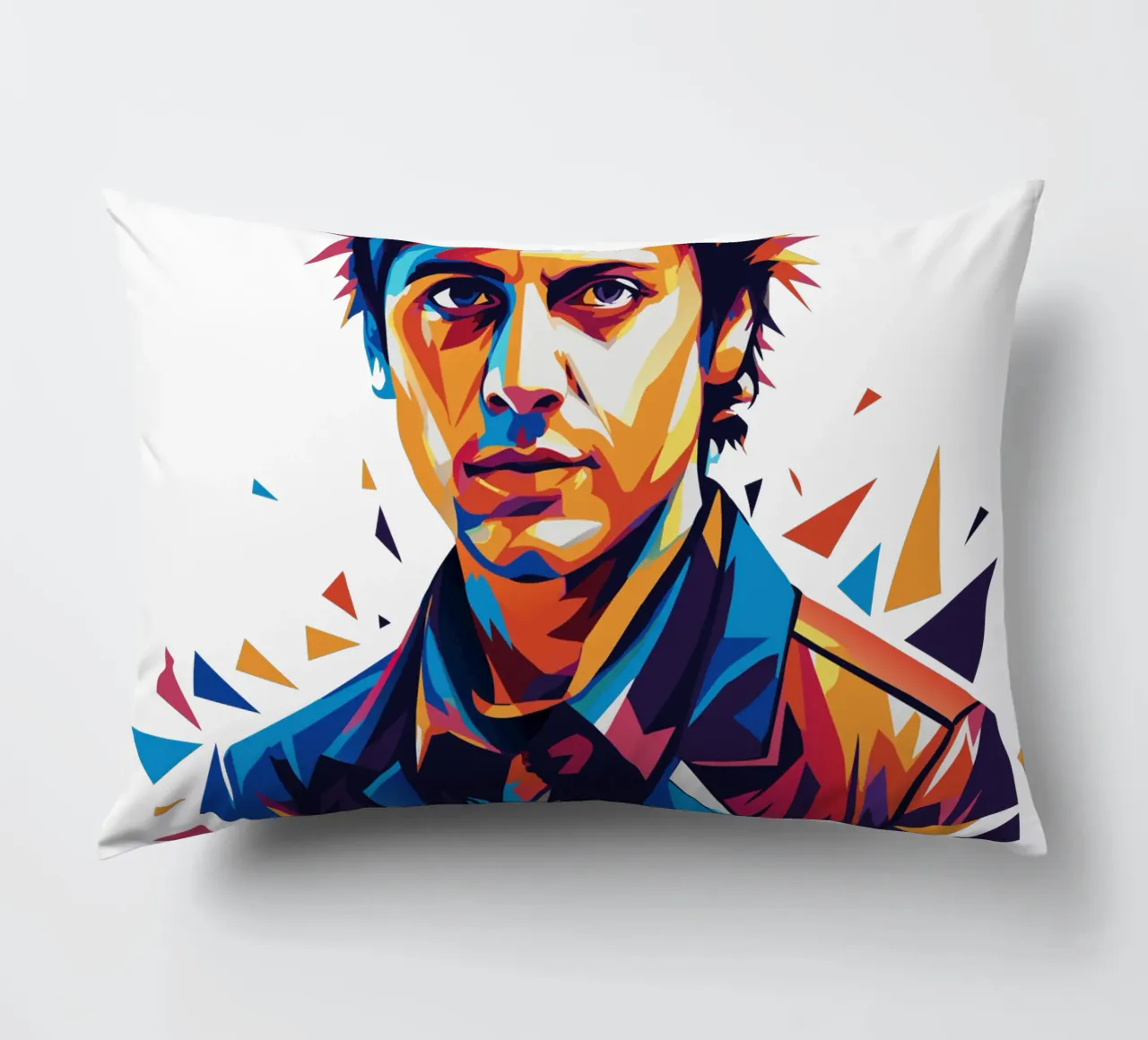 Billie Joe Armstrong Portrait in WPAP Pop Art Kissen von vectorartnesia