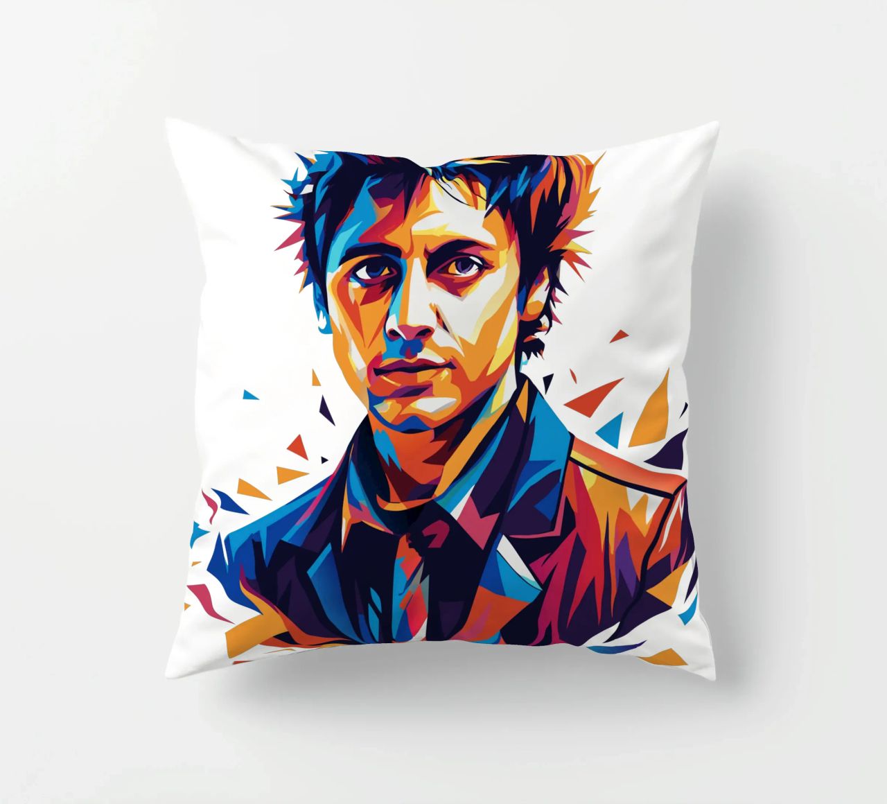 Billie Joe Armstrong Portrait in WPAP Pop Art cuscino da vectorartnesia