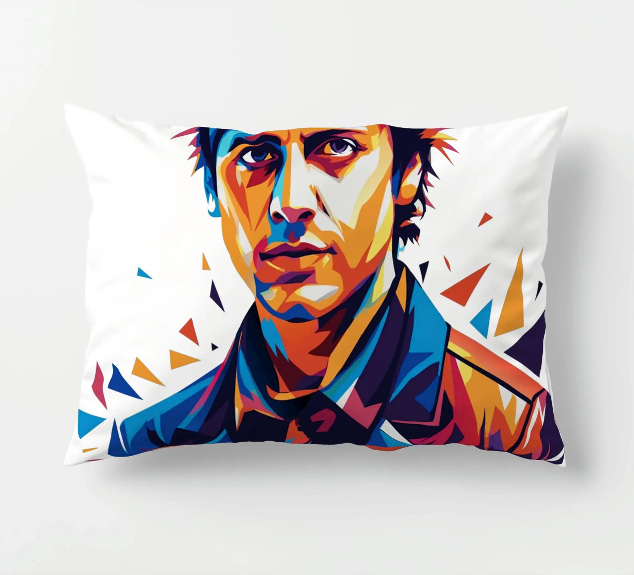 Billie Joe Armstrong Portrait in WPAP Pop Art cuscino da vectorartnesia