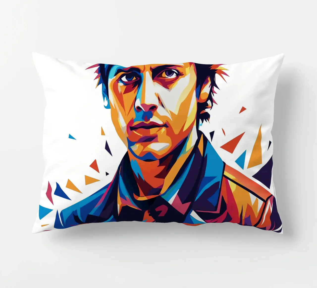 Billie Joe Armstrong Portrait in WPAP Pop Art Kissen von vectorartnesia