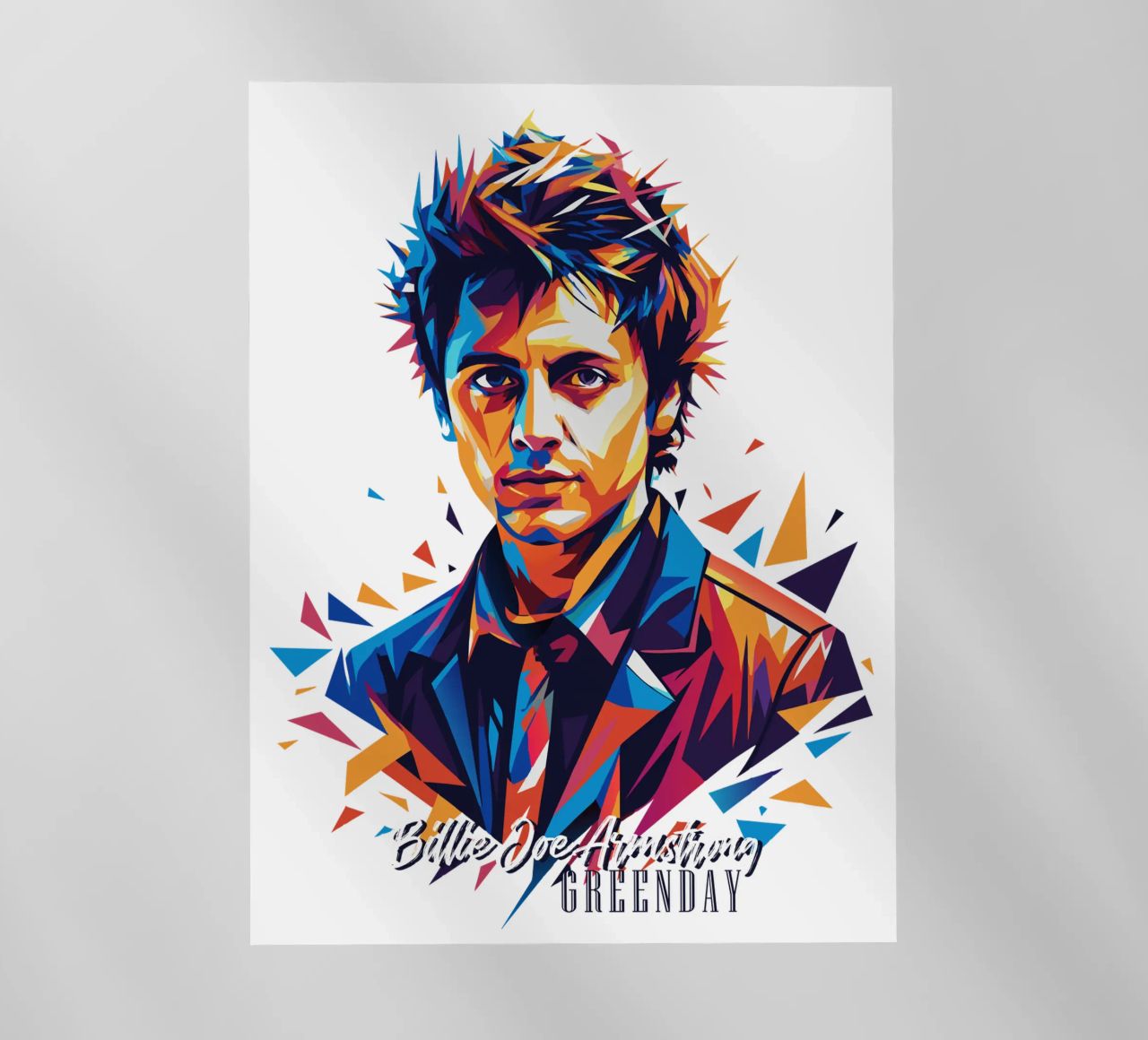 Billie Joe Armstrong Portrait in WPAP Pop Art pellicola backlit da vectorartnesia