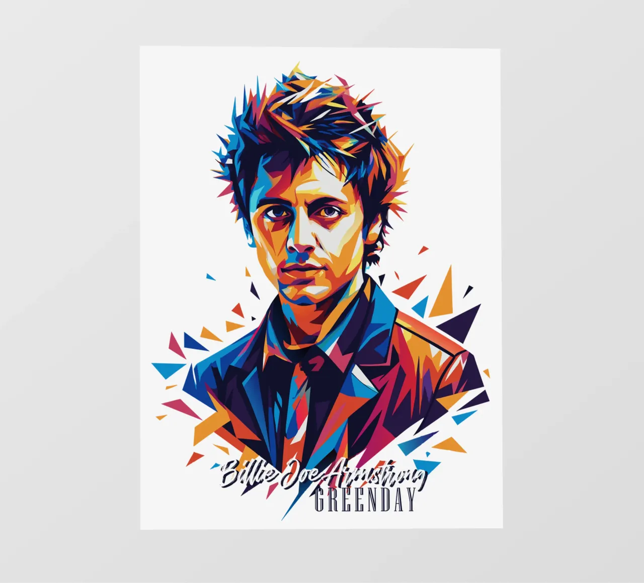 Billie Joe Armstrong Portrait in WPAP Pop Art pellicola backlit da vectorartnesia