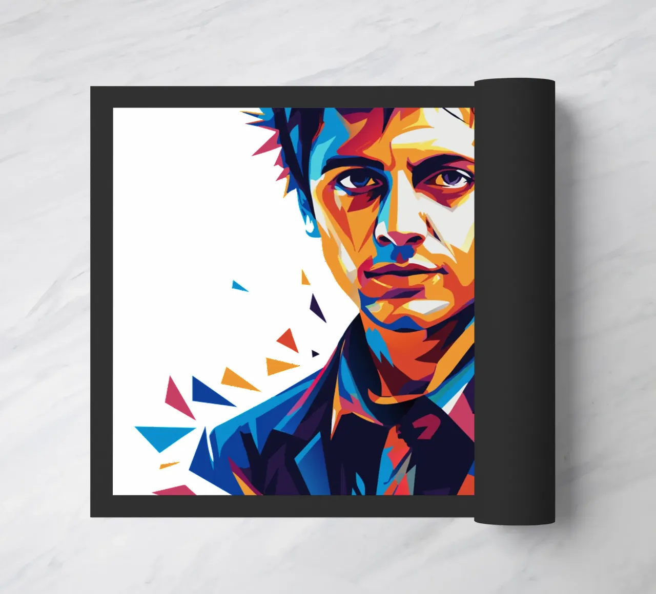 Billie Joe Armstrong Portrait in WPAP Pop Art doormat by vectorartnesia