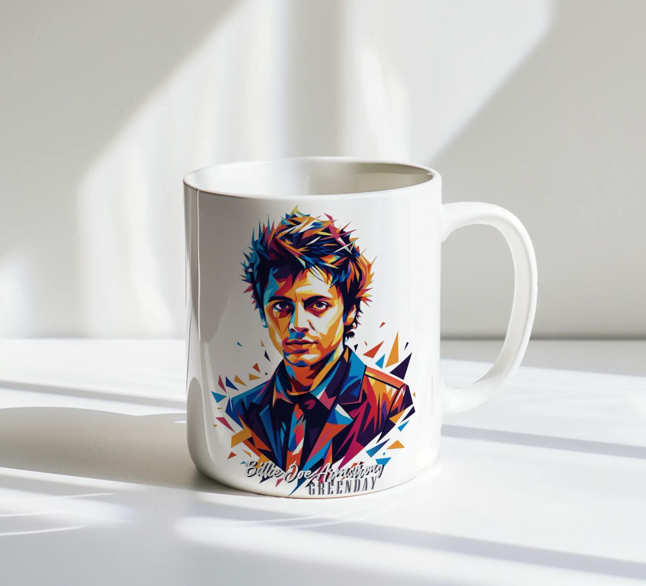 Billie Joe Armstrong Portrait in WPAP Pop Art tazza in ceramica da vectorartnesia