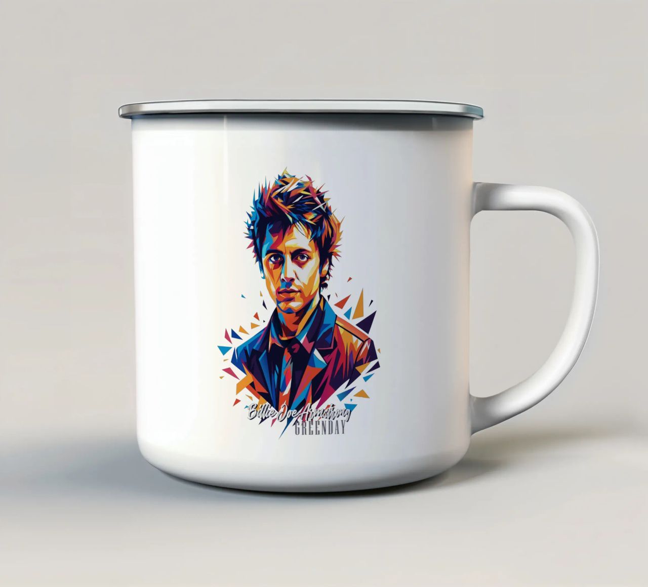 Billie Joe Armstrong Portrait in WPAP Pop Art tazza in smalto da vectorartnesia
