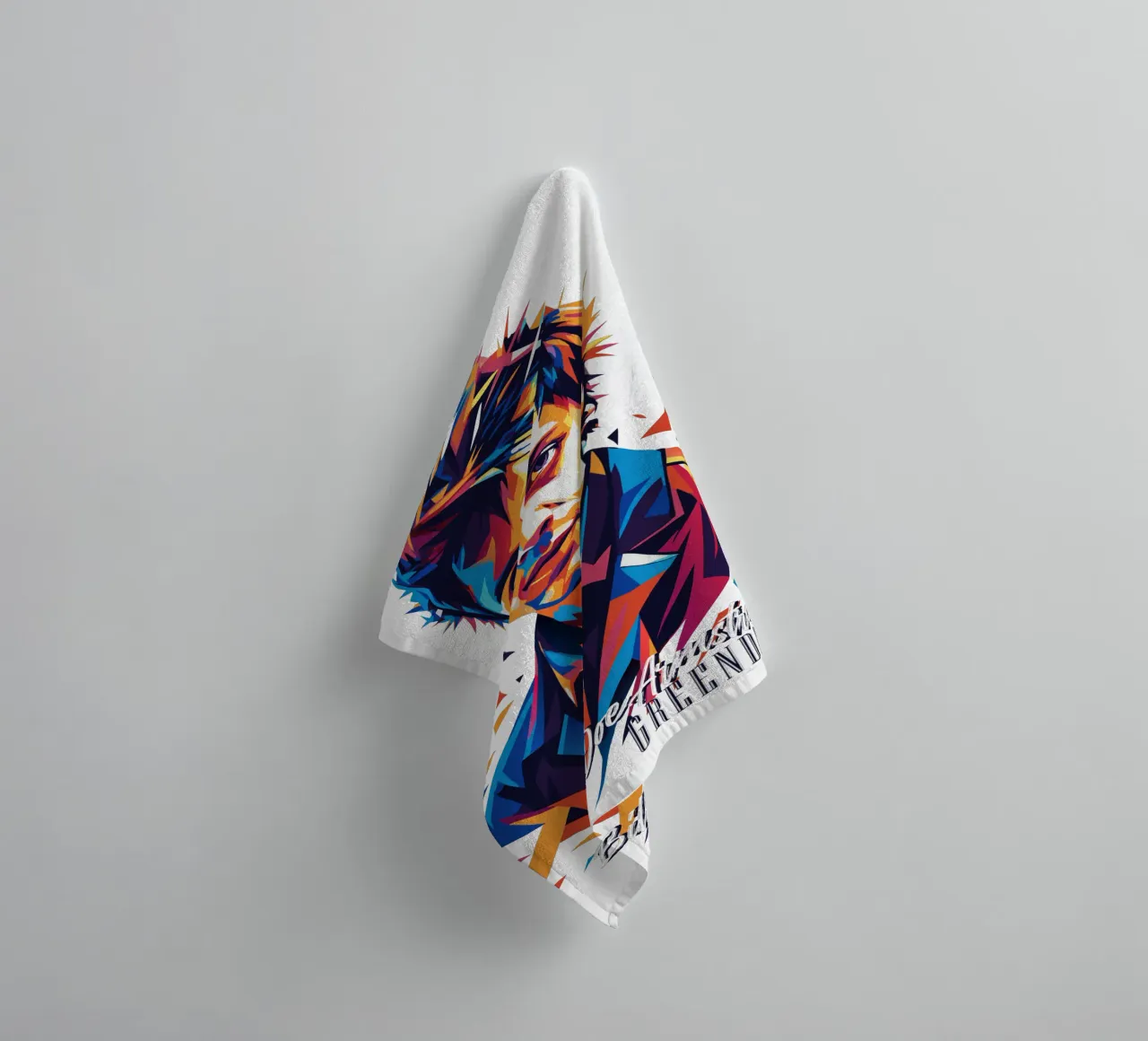 Billie Joe Armstrong Portrait in WPAP Pop Art asciugamano da bagno da vectorartnesia