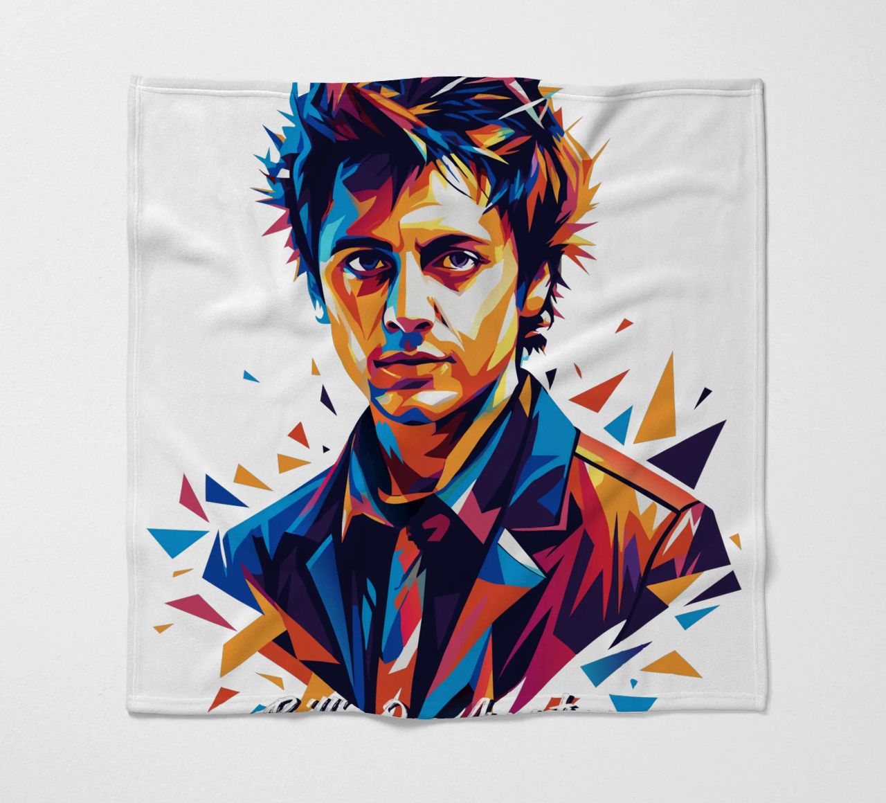 Billie Joe Armstrong Portrait in WPAP Pop Art coperta in pile da vectorartnesia
