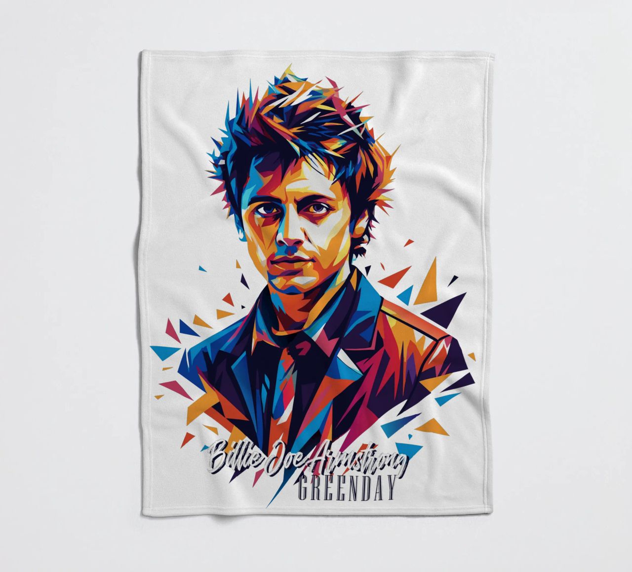 Billie Joe Armstrong Portrait in WPAP Pop Art coperta in pile da vectorartnesia