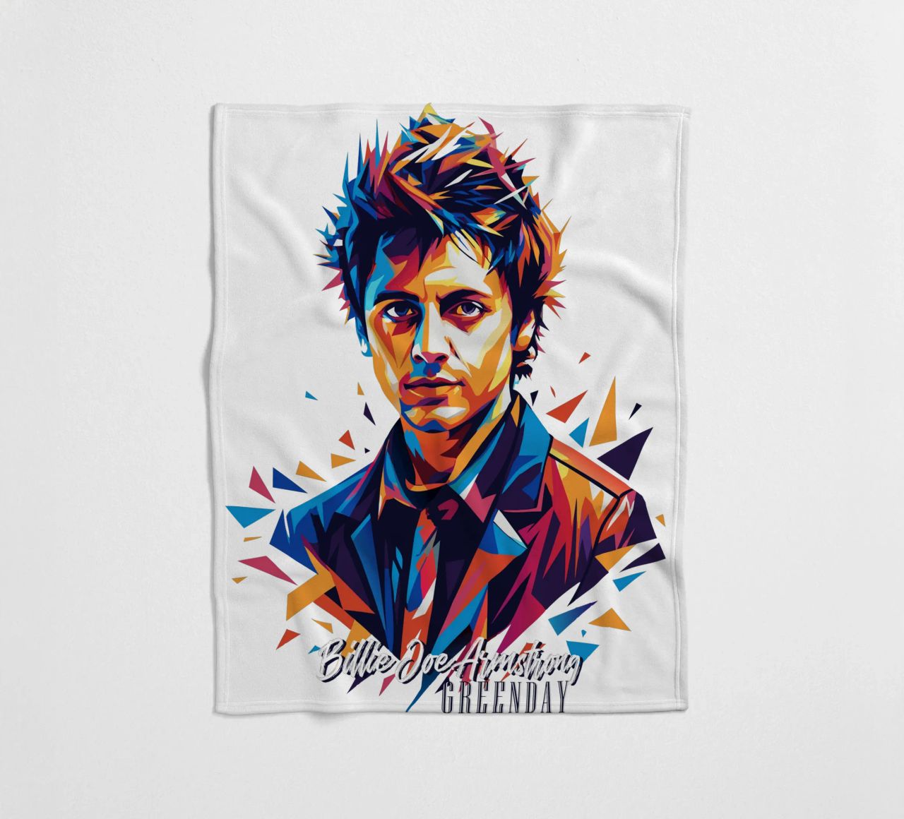 Billie Joe Armstrong Portrait in WPAP Pop Art coperta in pile da vectorartnesia