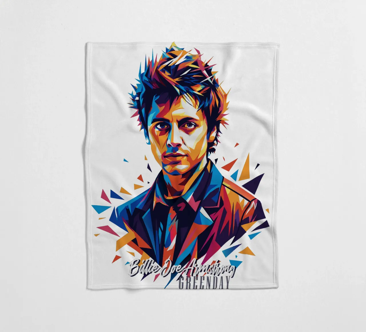 Billie Joe Armstrong Portrait in WPAP Pop Art coperta in pile da vectorartnesia
