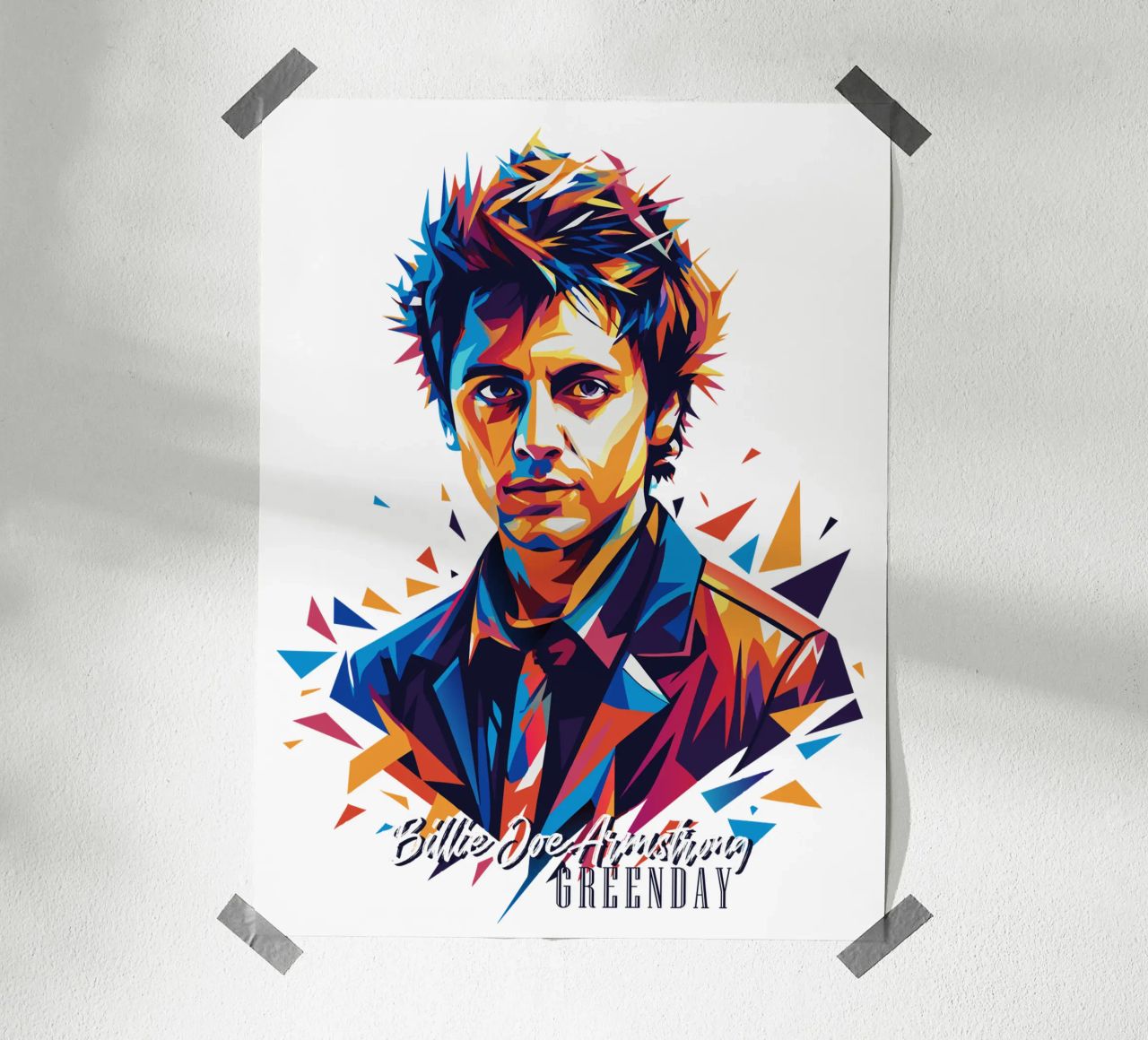 Billie Joe Armstrong Portrait in WPAP Pop Art carta hahnemühle da vectorartnesia