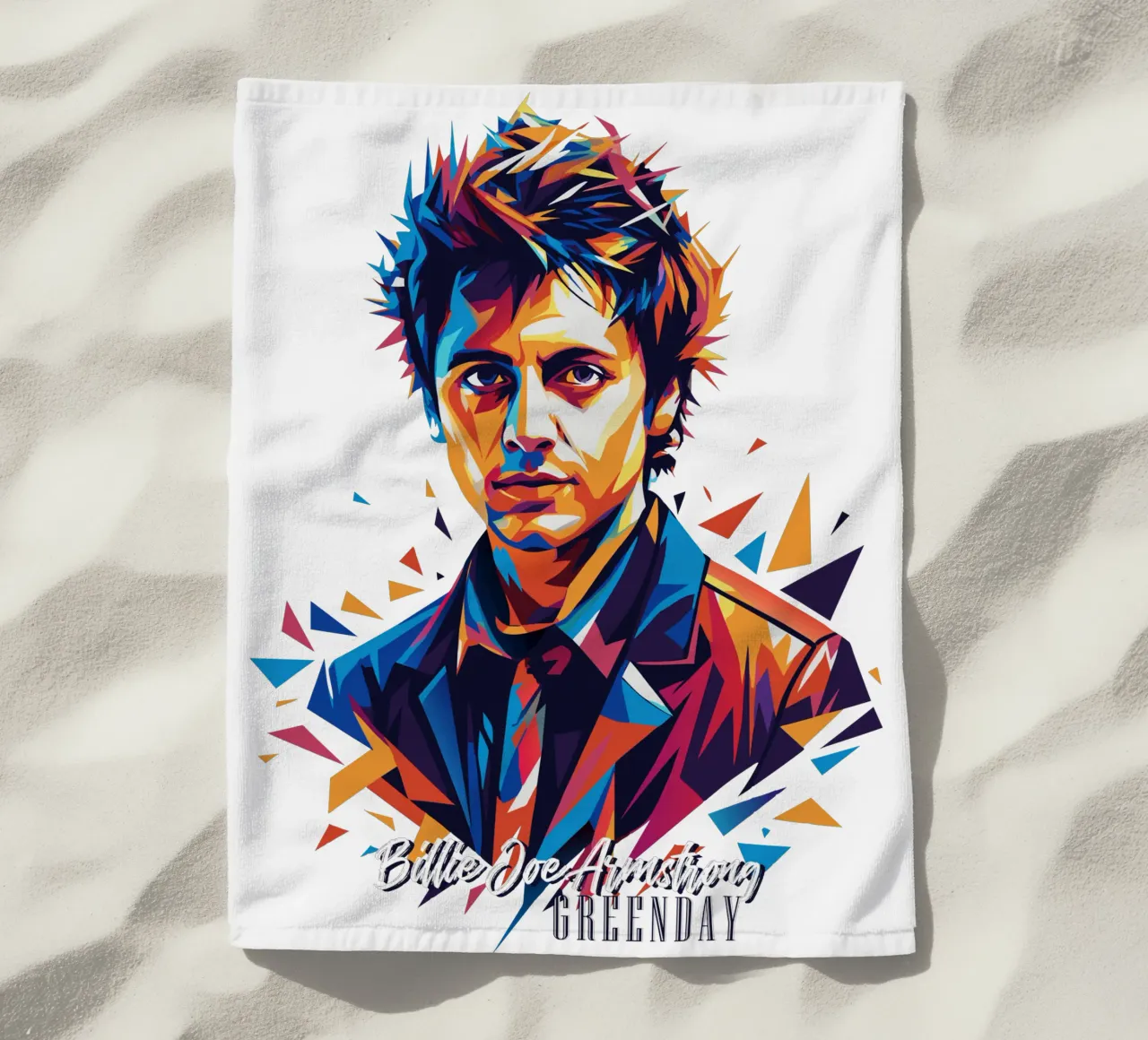 Billie Joe Armstrong Portrait in WPAP Pop Art telo mare da vectorartnesia