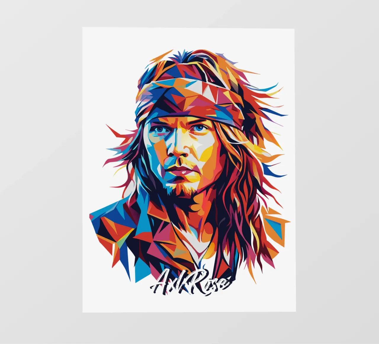 Axl Rose portrait in WPAP Pop Art pellicola backlit da vectorartnesia