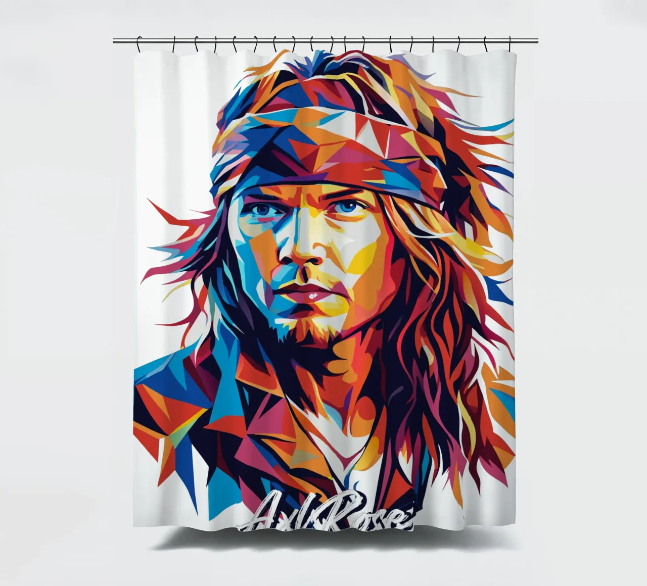 Axl Rose portrait in WPAP Pop Art tenda da doccia da vectorartnesia