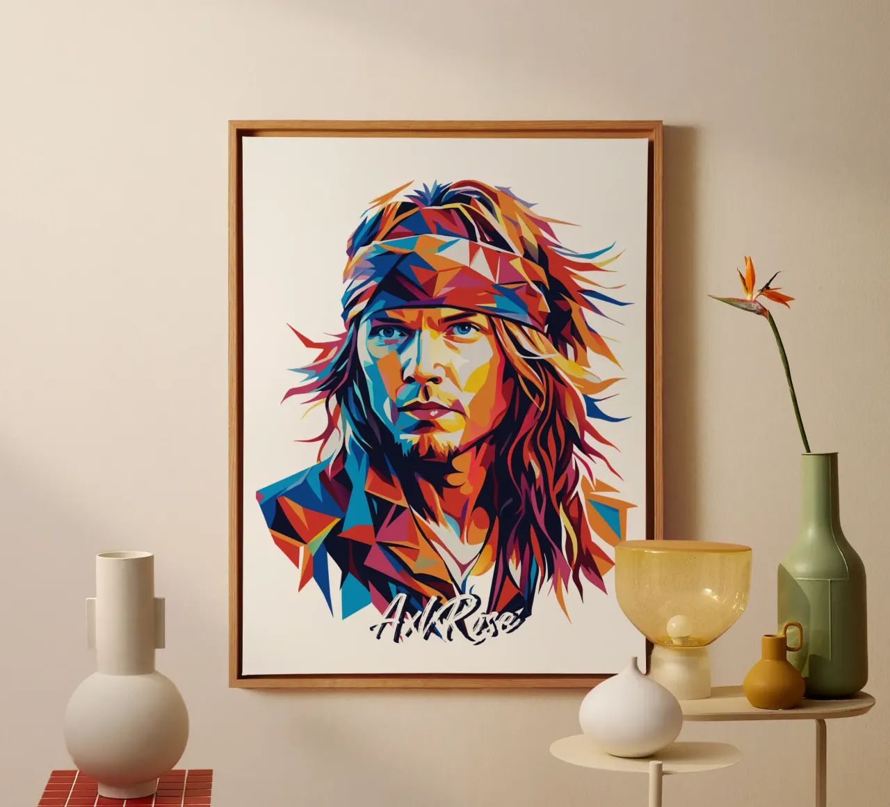 Axl Rose portrait in WPAP Pop Art tela da vectorartnesia