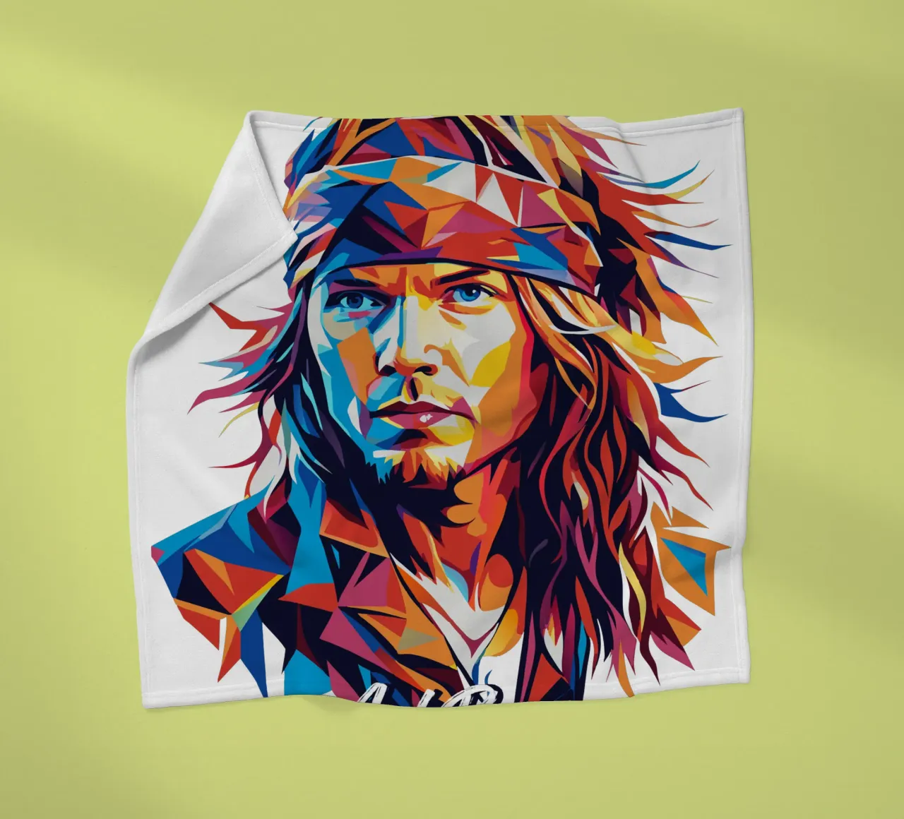 Axl Rose portrait in WPAP Pop Art coperta in pile da vectorartnesia