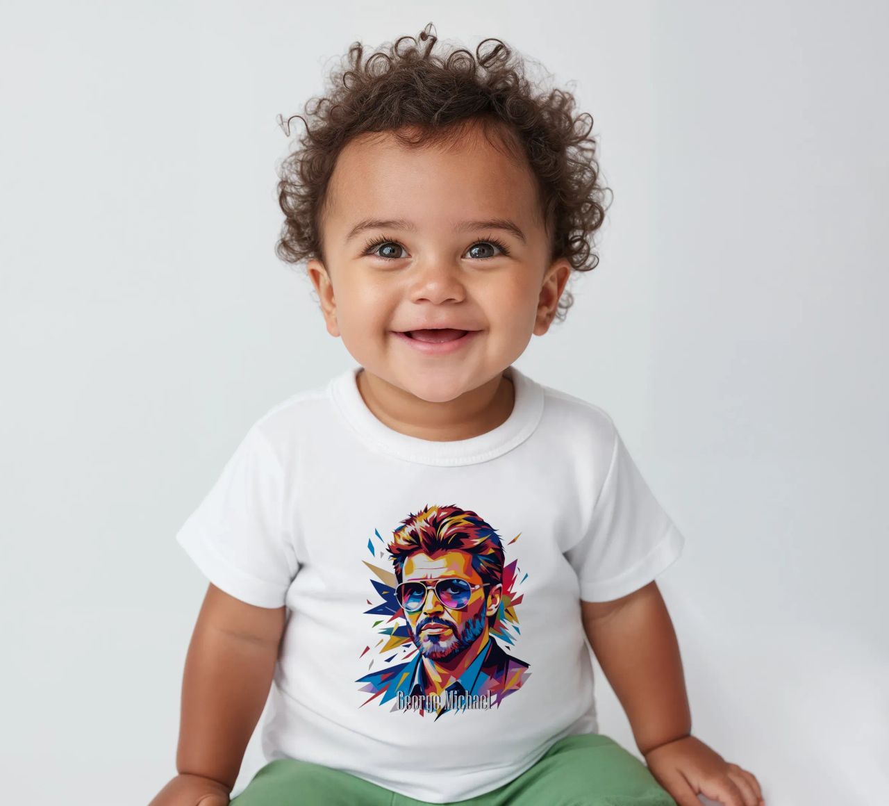 George Michael Portrait in WPAP Pop Art maglietta neonato da vectorartnesia