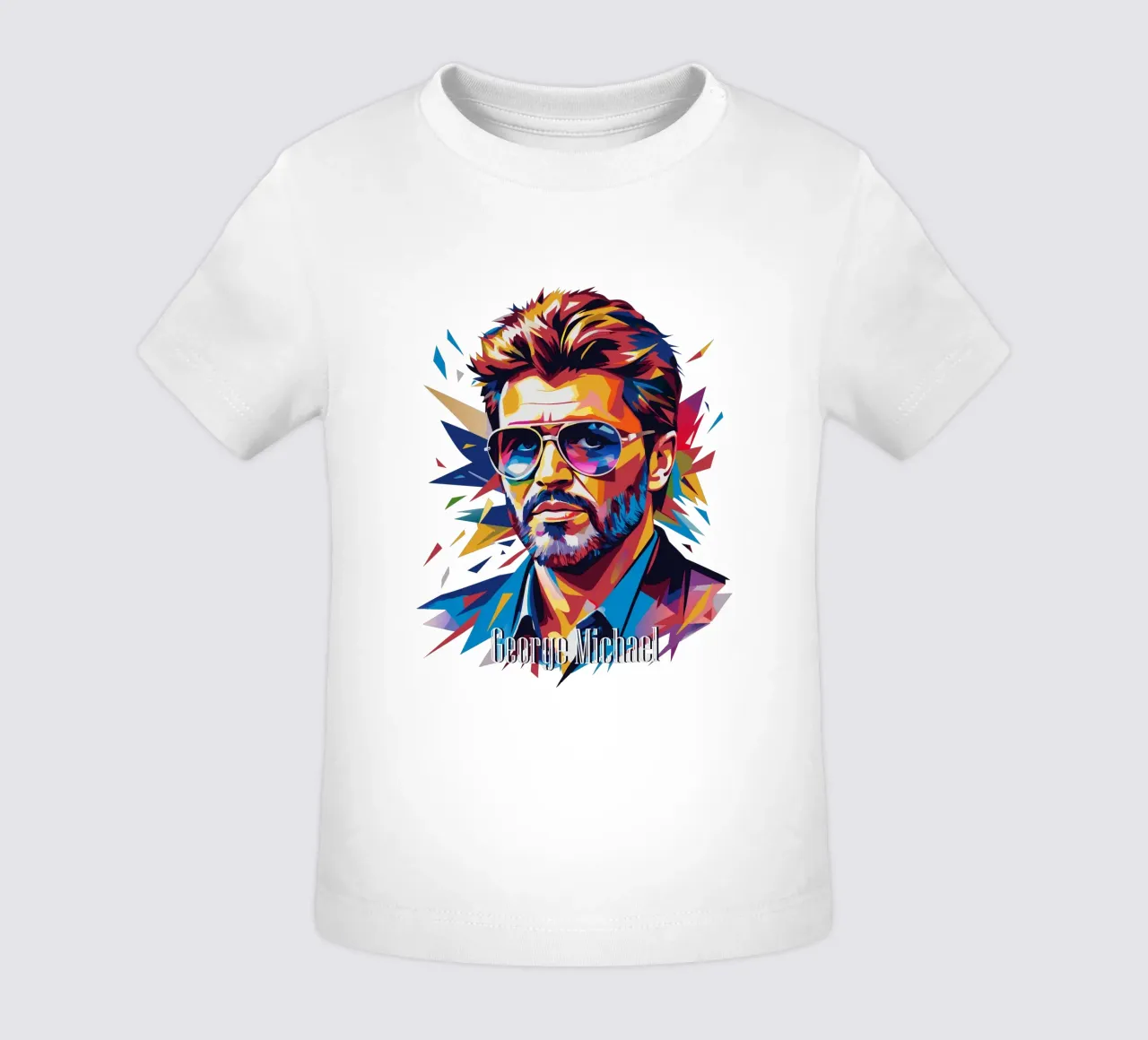 George Michael Portrait in WPAP Pop Art camiseta de bebé de vectorartnesia