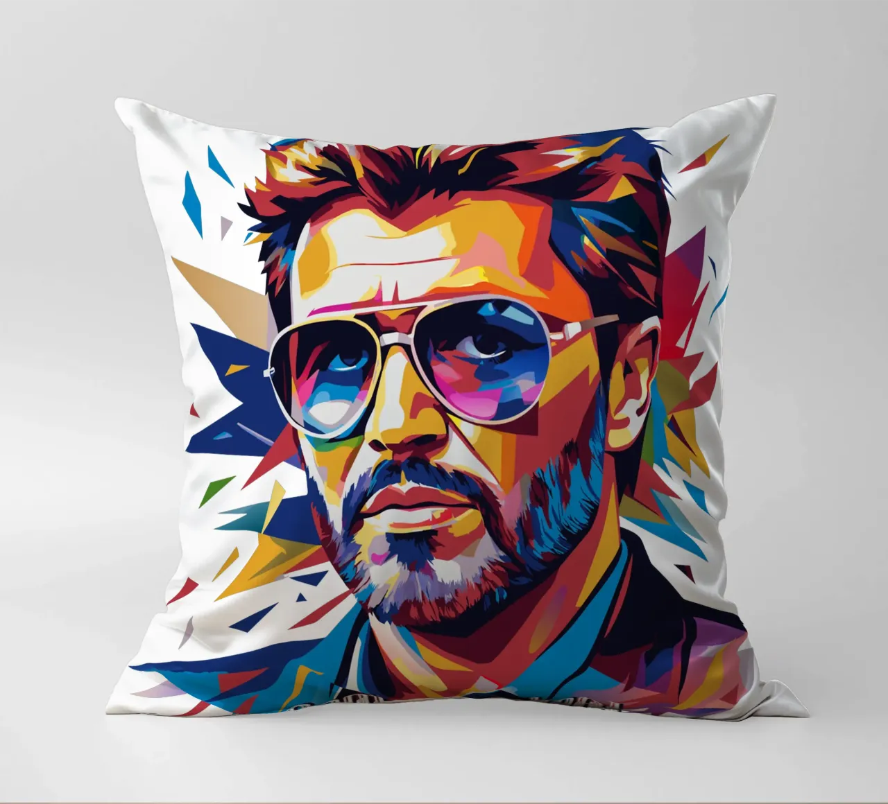 George Michael Portrait in WPAP Pop Art cuscino da vectorartnesia