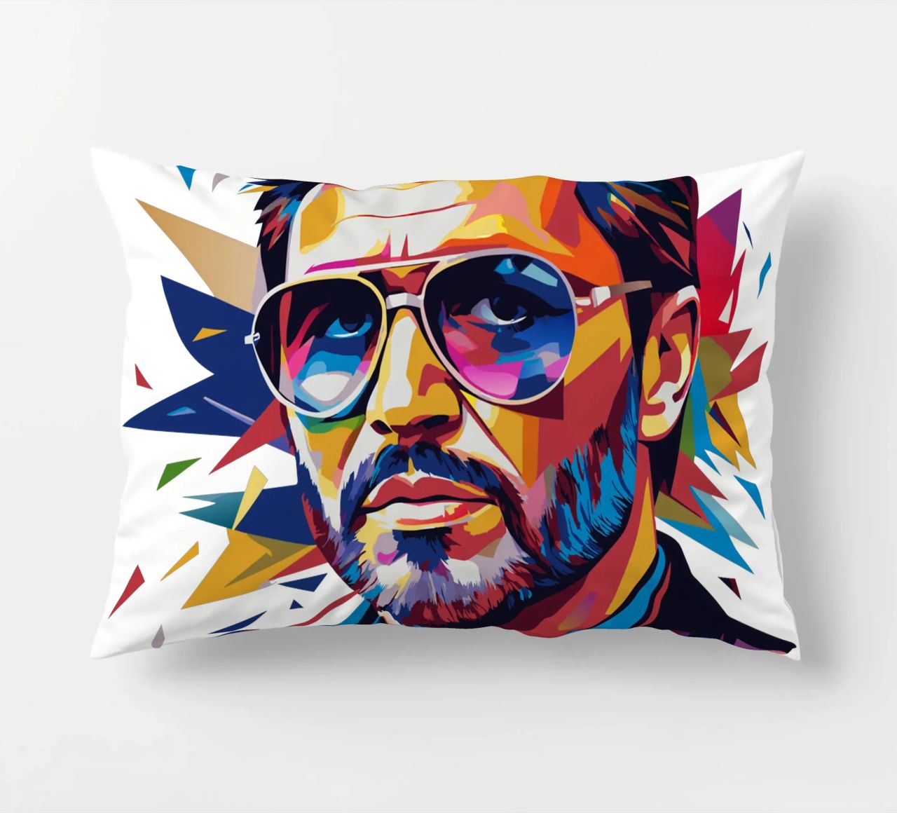 George Michael Portrait in WPAP Pop Art cuscino da vectorartnesia