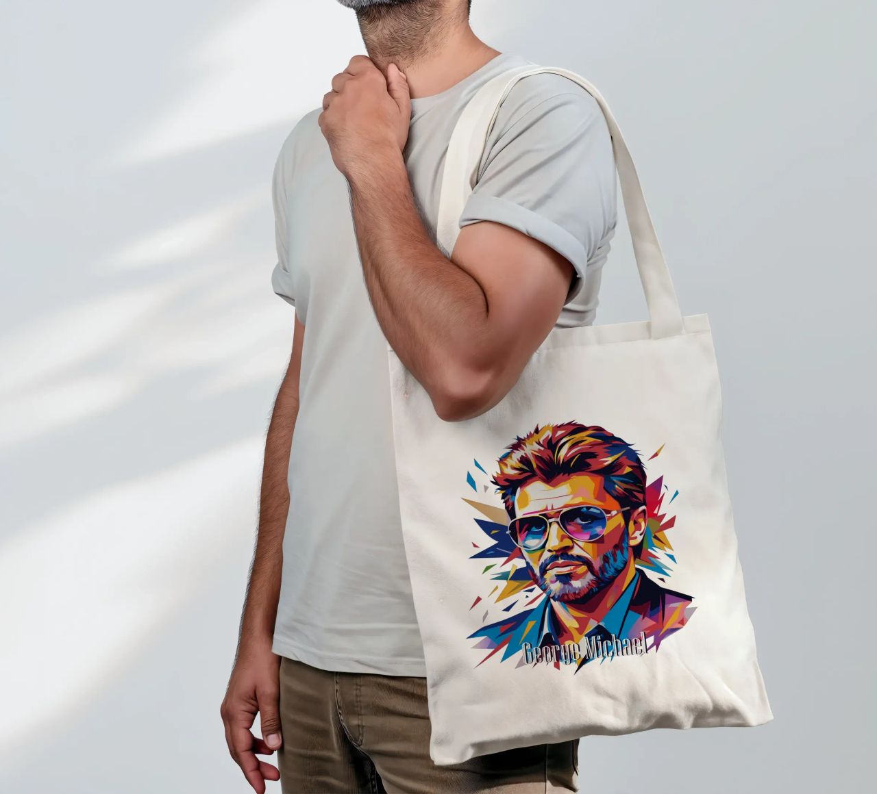 George Michael Portrait in WPAP Pop Art borsa in juta da vectorartnesia