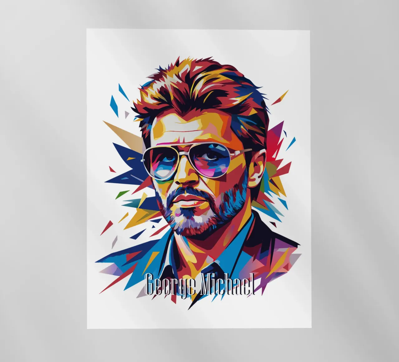 George Michael Portrait in WPAP Pop Art Backlit Folie von vectorartnesia